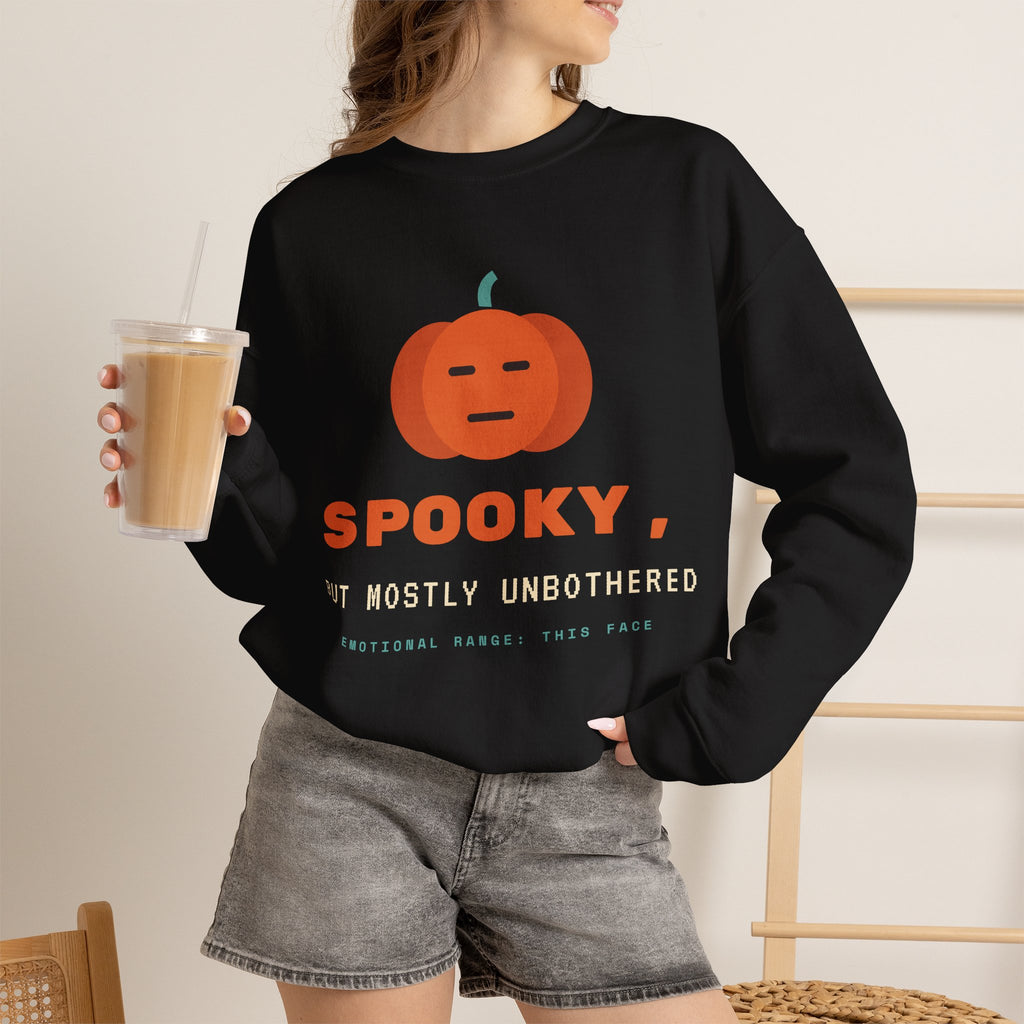 Spooky Pumpkin Crewneck Sweatshirt - Cute Minimal Halloween Pullover