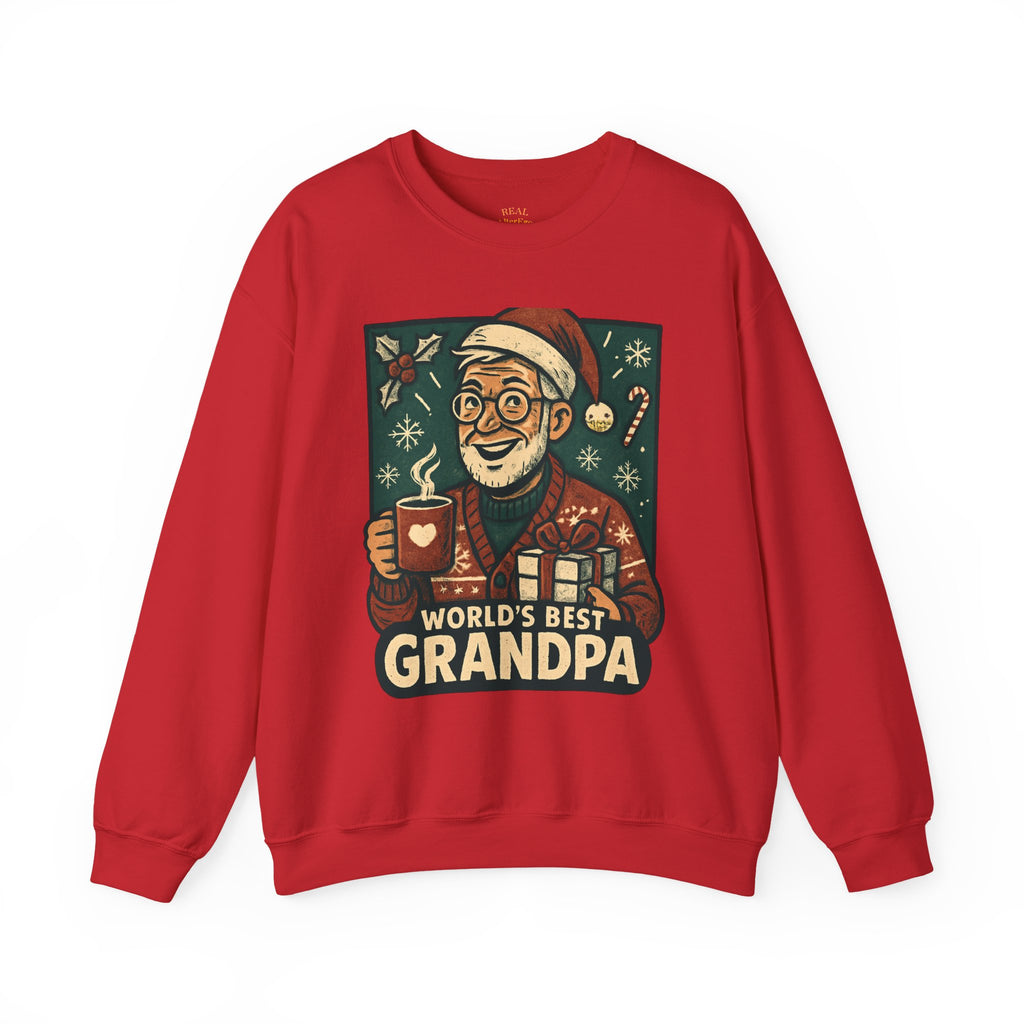 World’s Best Grandpa Christmas Sweatshirt — Cozy Holiday Grandpa Gift