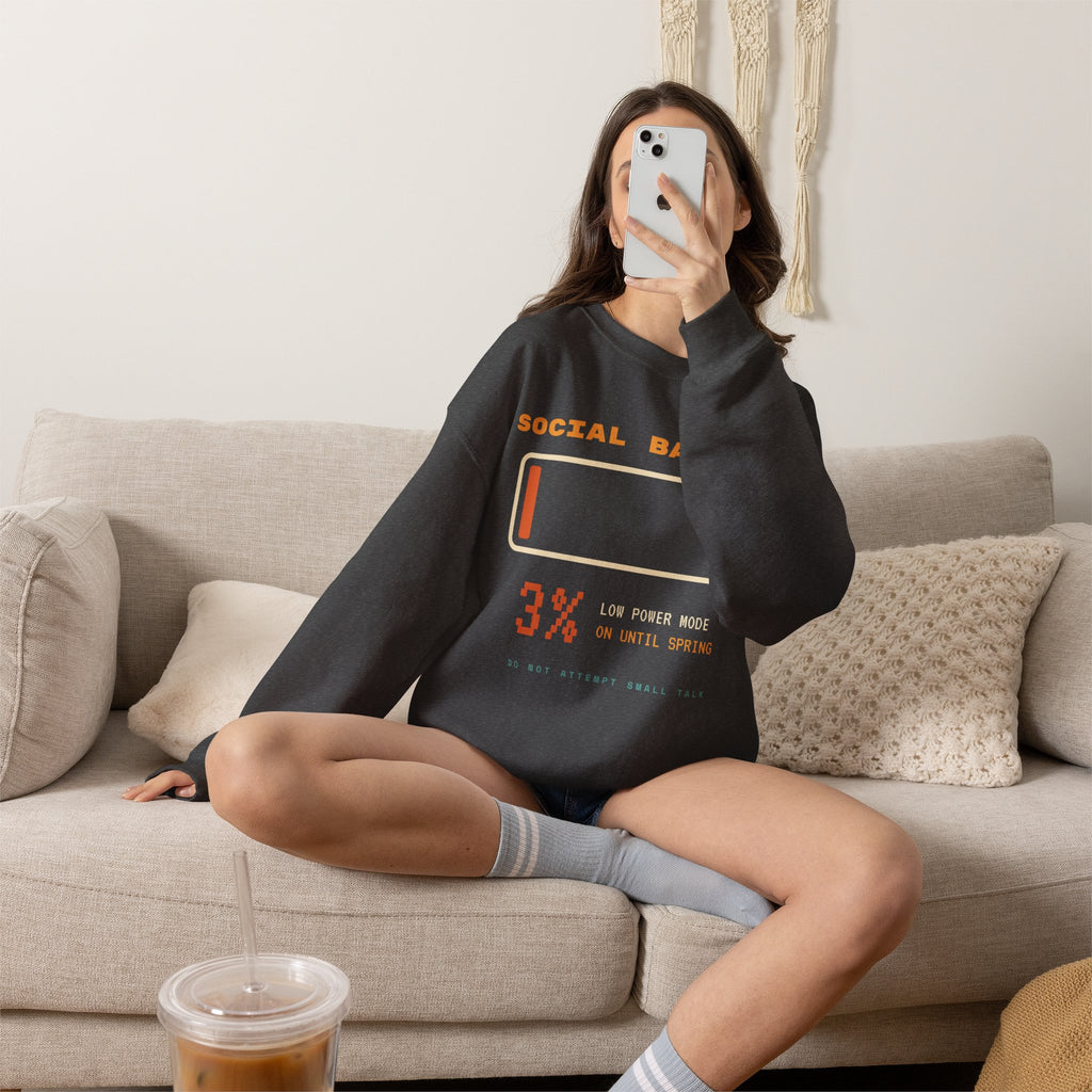 Social Battery 3% Crewneck Sweatshirt