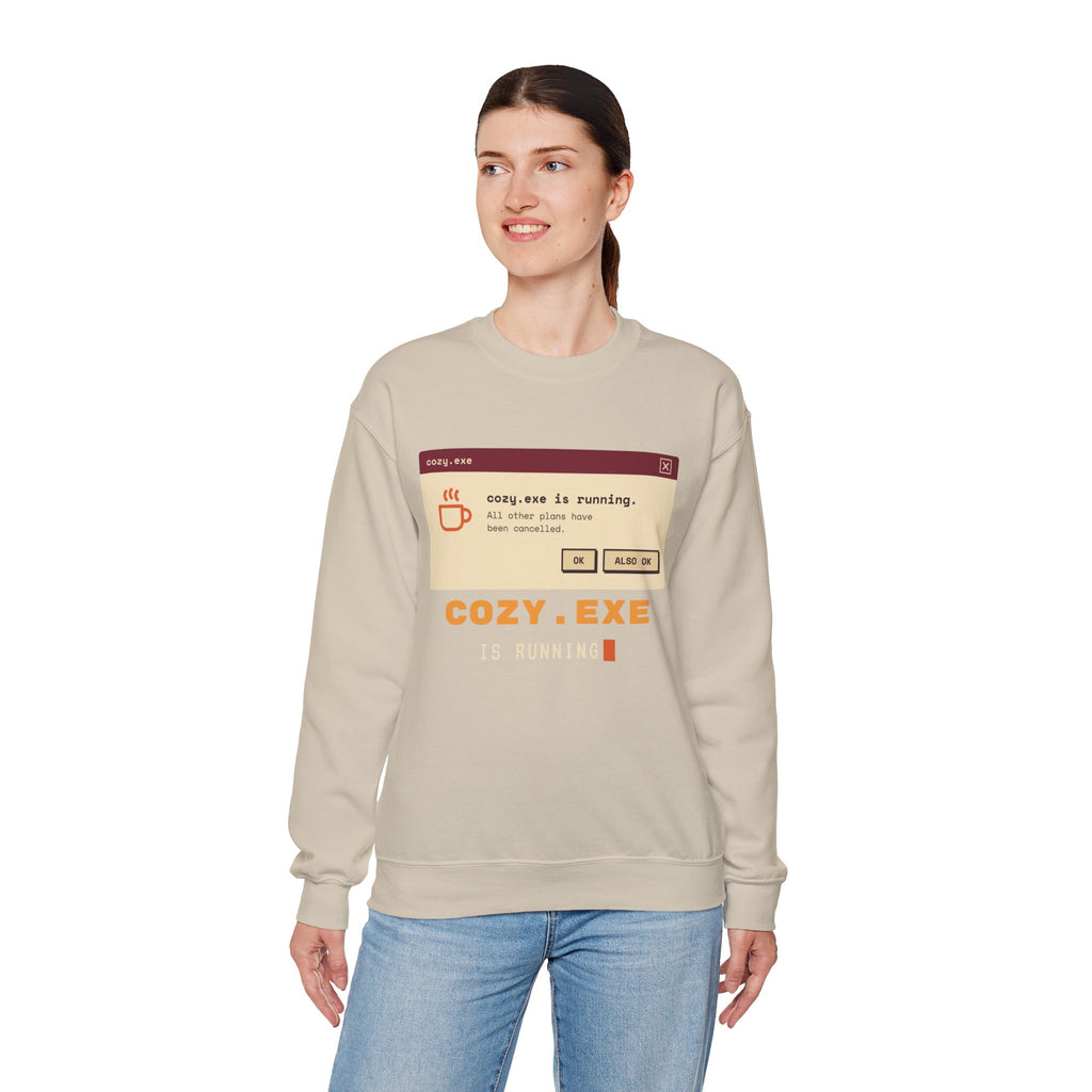 Cozy.exe Crewneck Sweatshirt – Retro Computer Cozy Vibe