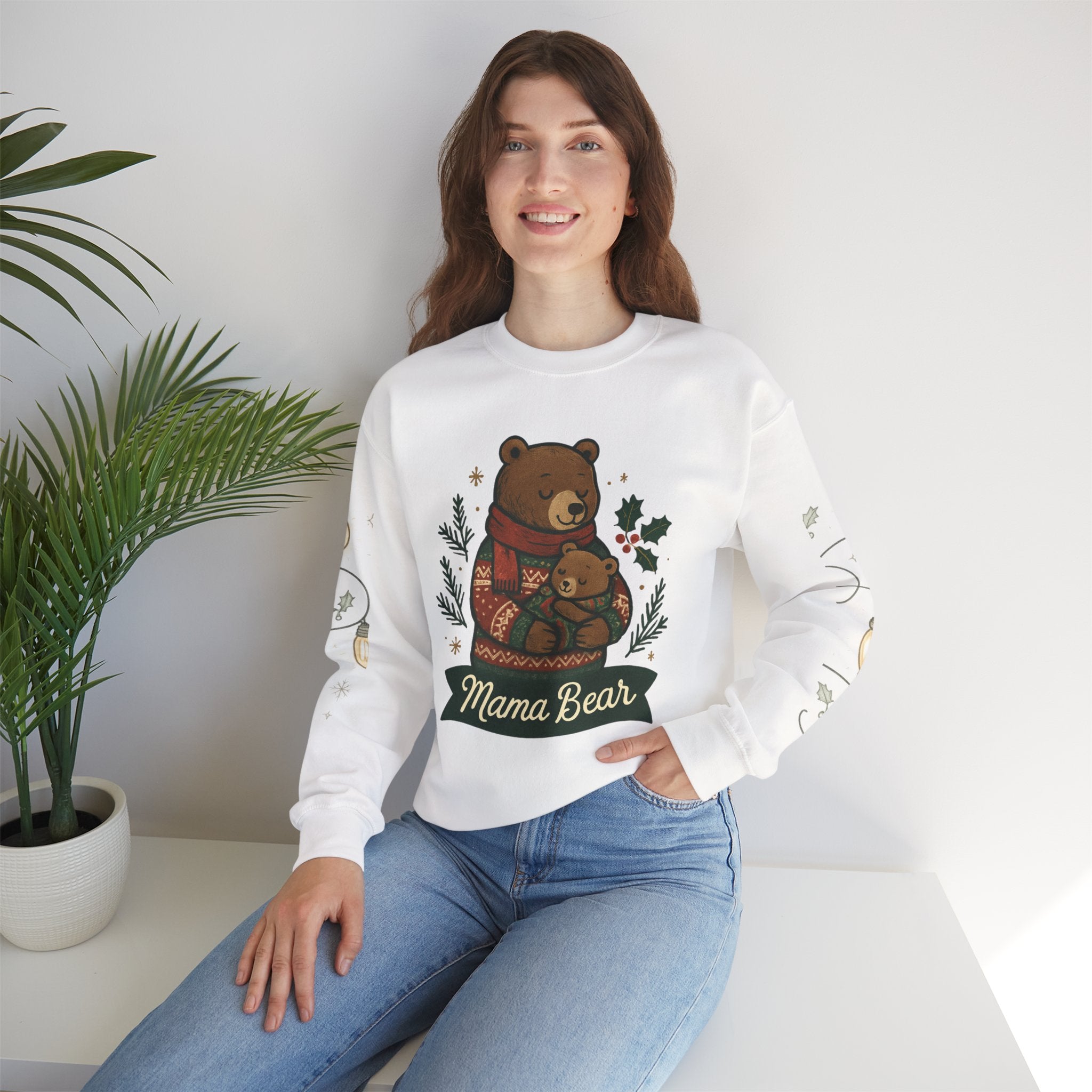 Christmas Lights Sleeve Crewneck Sweatshirt — Holiday Light-Up Sleeve Design