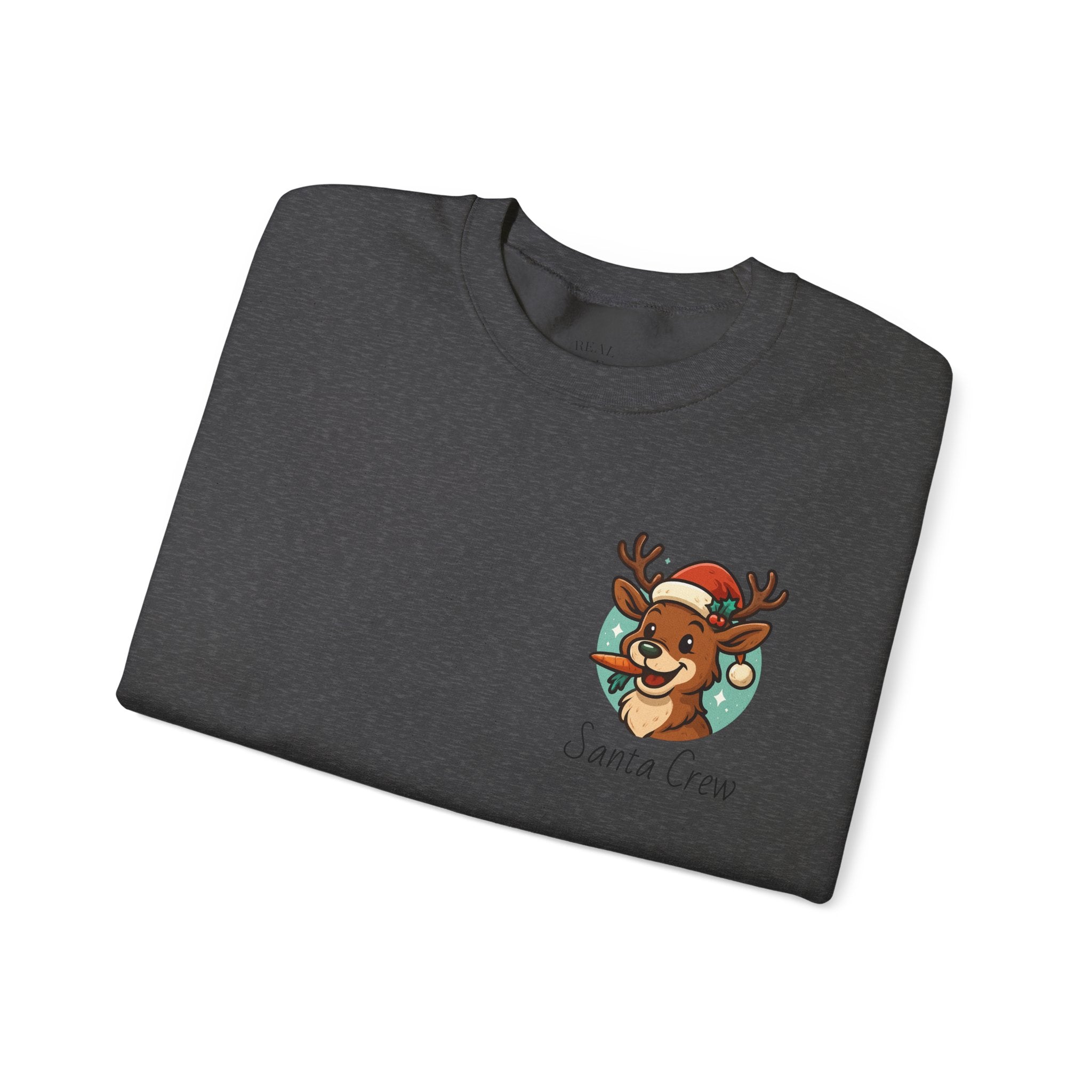 Crewneck Sweatshirt Cute Reindeer 'Santa Squad' Christmas Pullover
