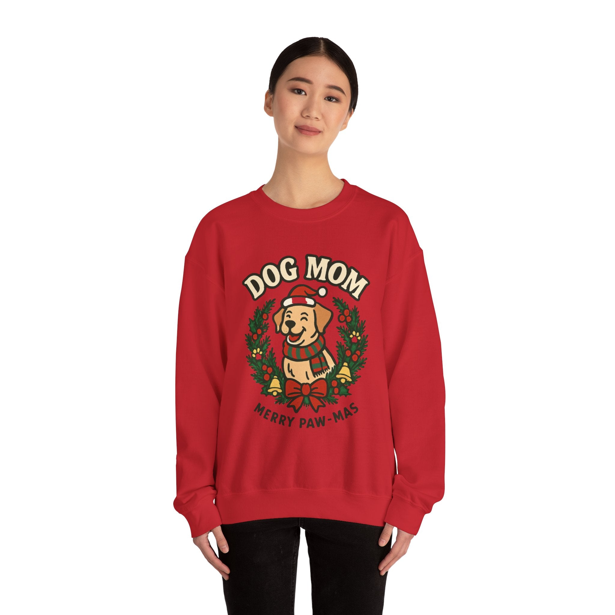 Dog Mom Sweatshirt — Merry Paw-mas Christmas Crewneck