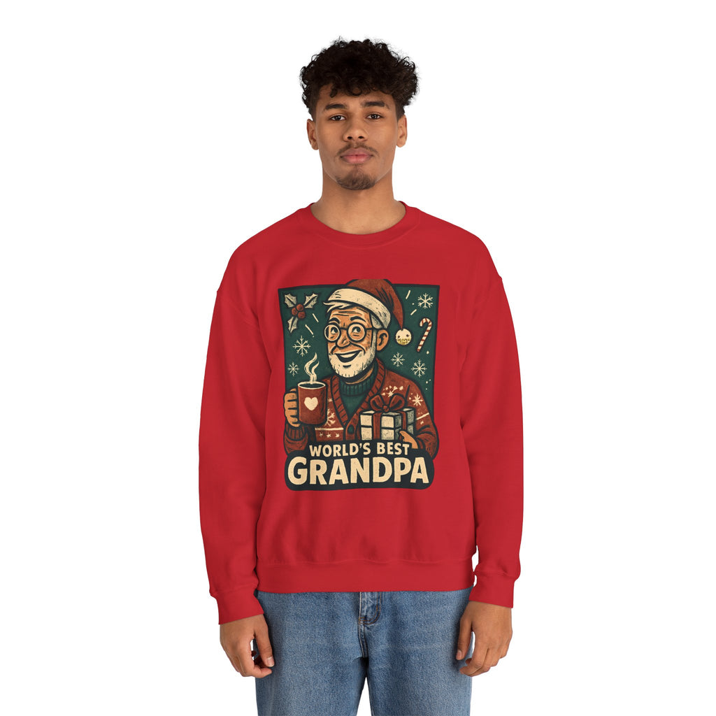 World’s Best Grandpa Christmas Sweatshirt — Cozy Holiday Grandpa Gift