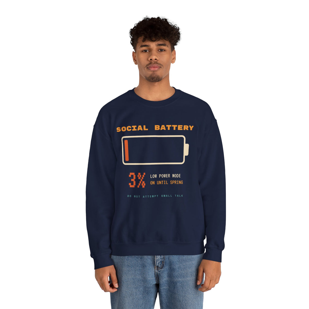 Social Battery 3% Crewneck Sweatshirt
