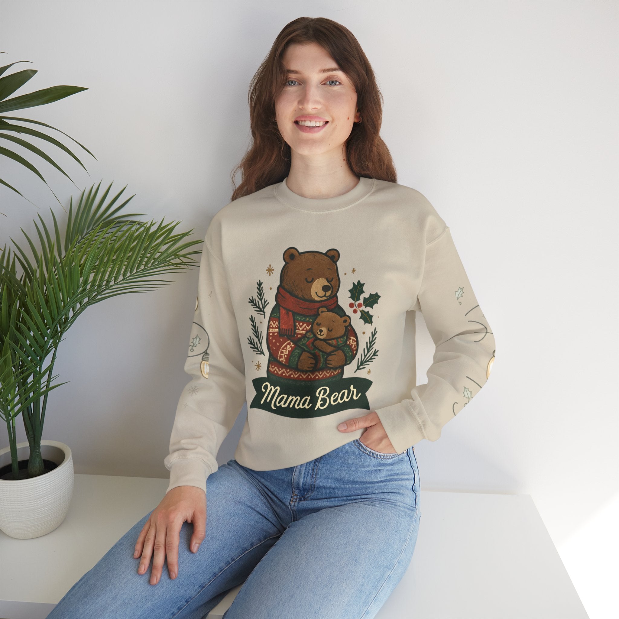 Christmas Lights Sleeve Crewneck Sweatshirt — Holiday Light-Up Sleeve Design