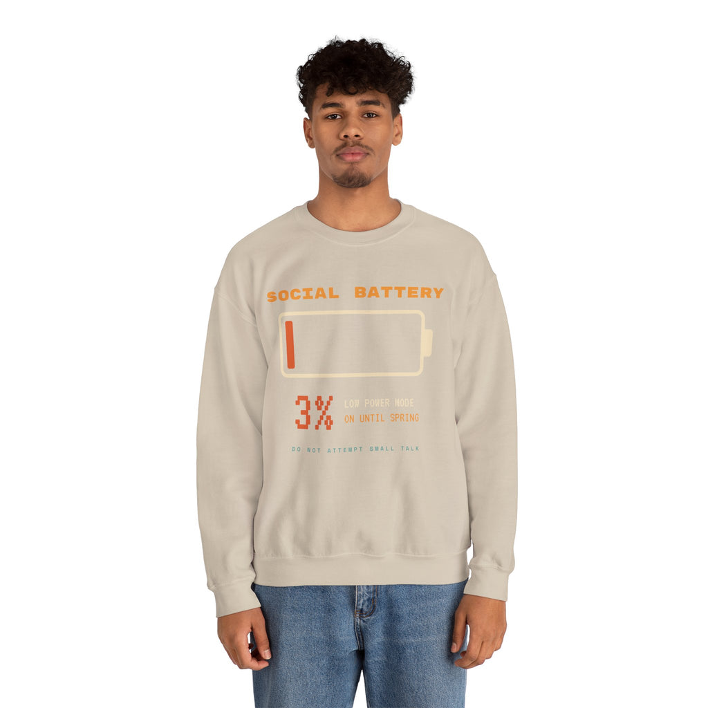 Social Battery 3% Crewneck Sweatshirt