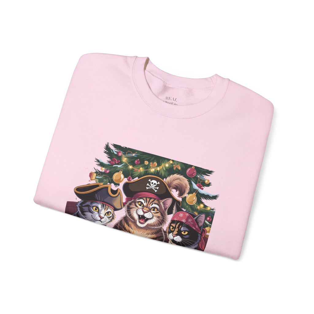 Holiday Pirate Cats Crewneck Sweatshirt – Poker Night at the Christmas Tree