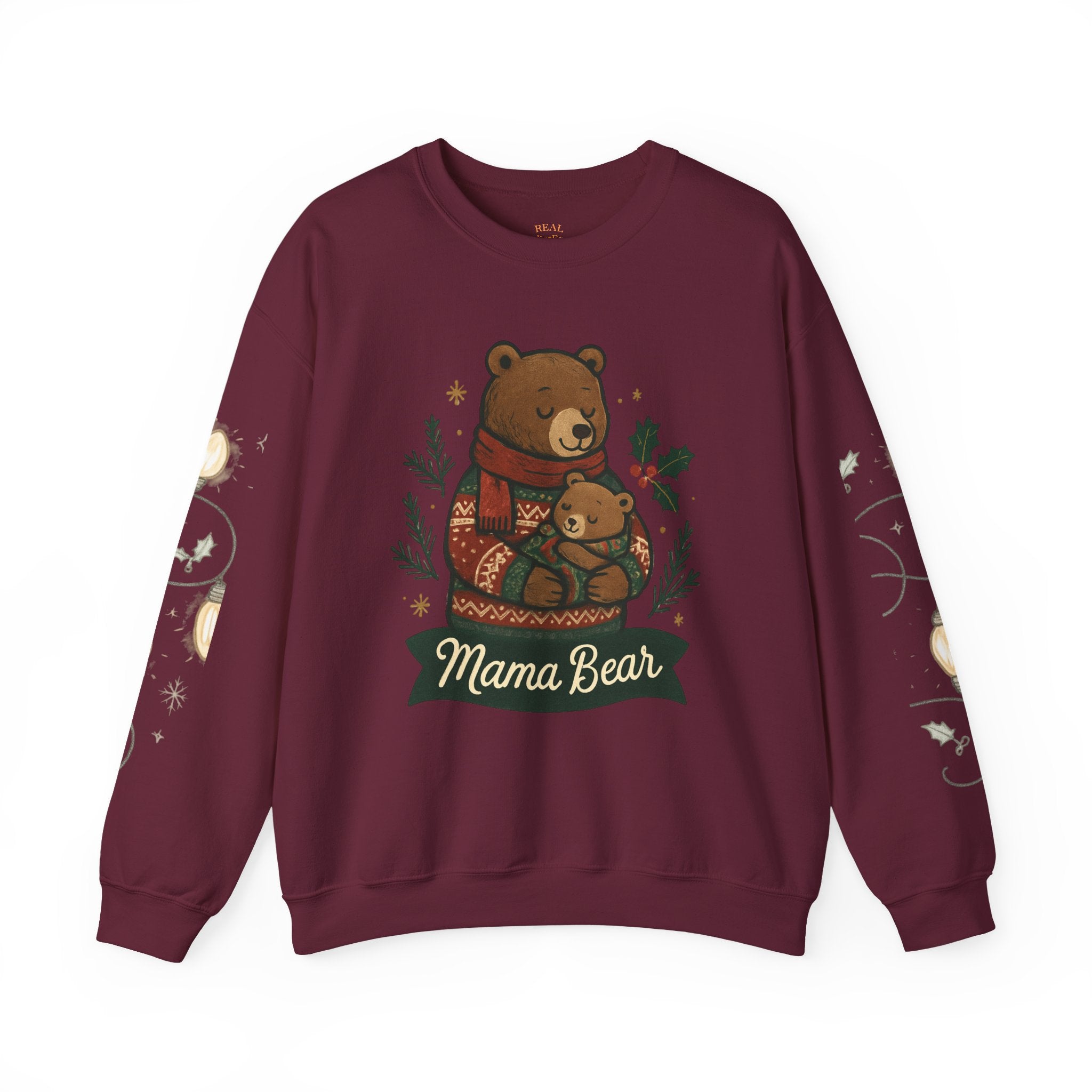 Christmas Lights Sleeve Crewneck Sweatshirt — Holiday Light-Up Sleeve Design