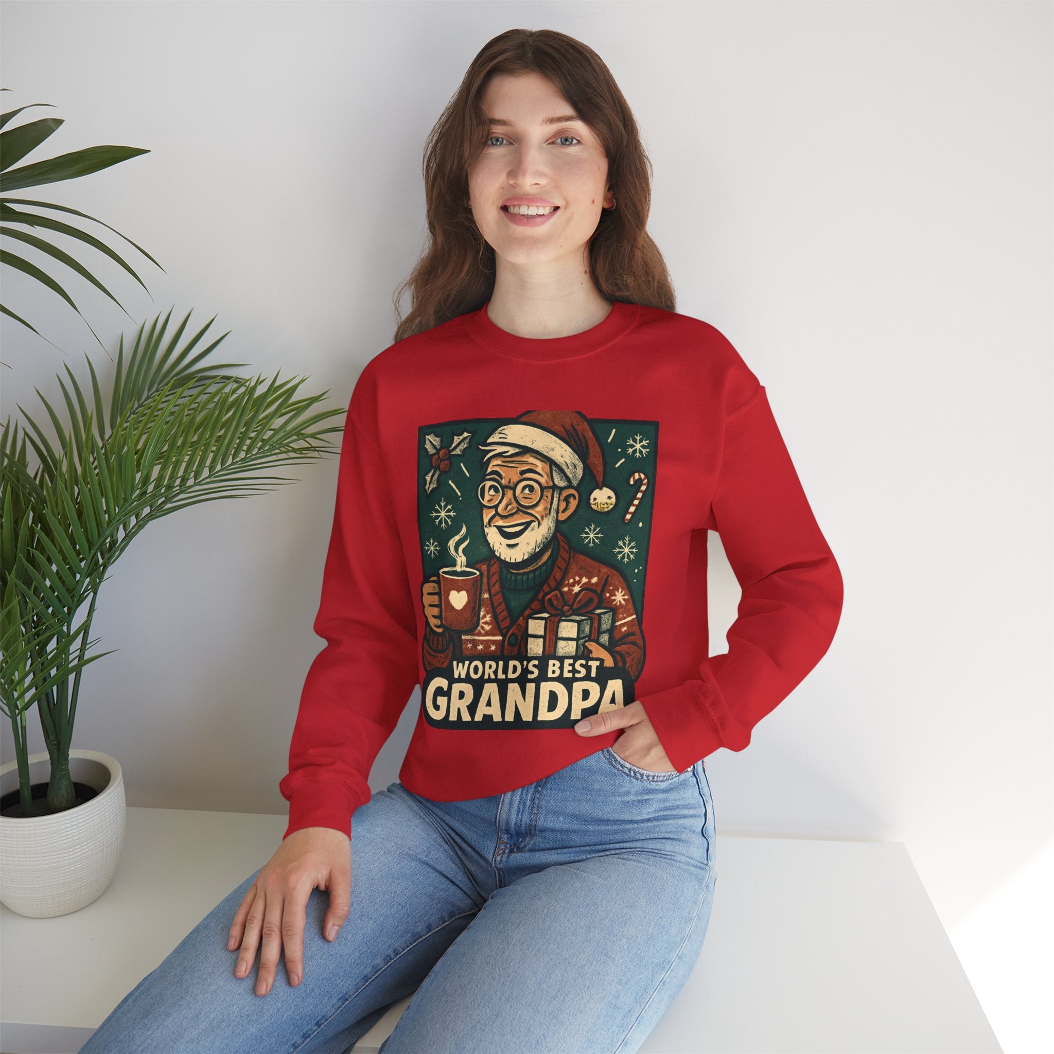 World’s Best Grandpa Christmas Sweatshirt — Cozy Holiday Grandpa Gift