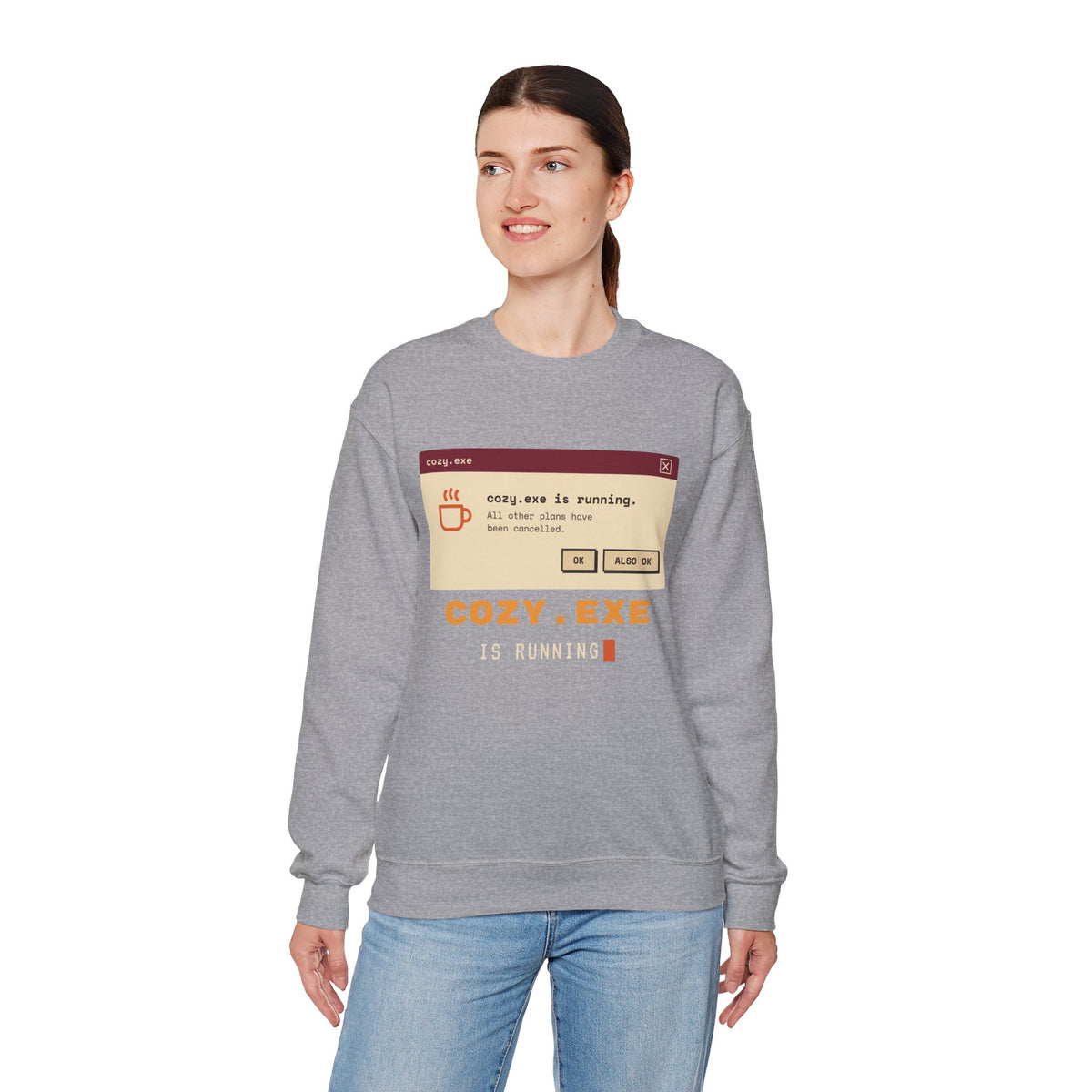 Cozy.exe Crewneck Sweatshirt – Retro Computer Cozy Vibe