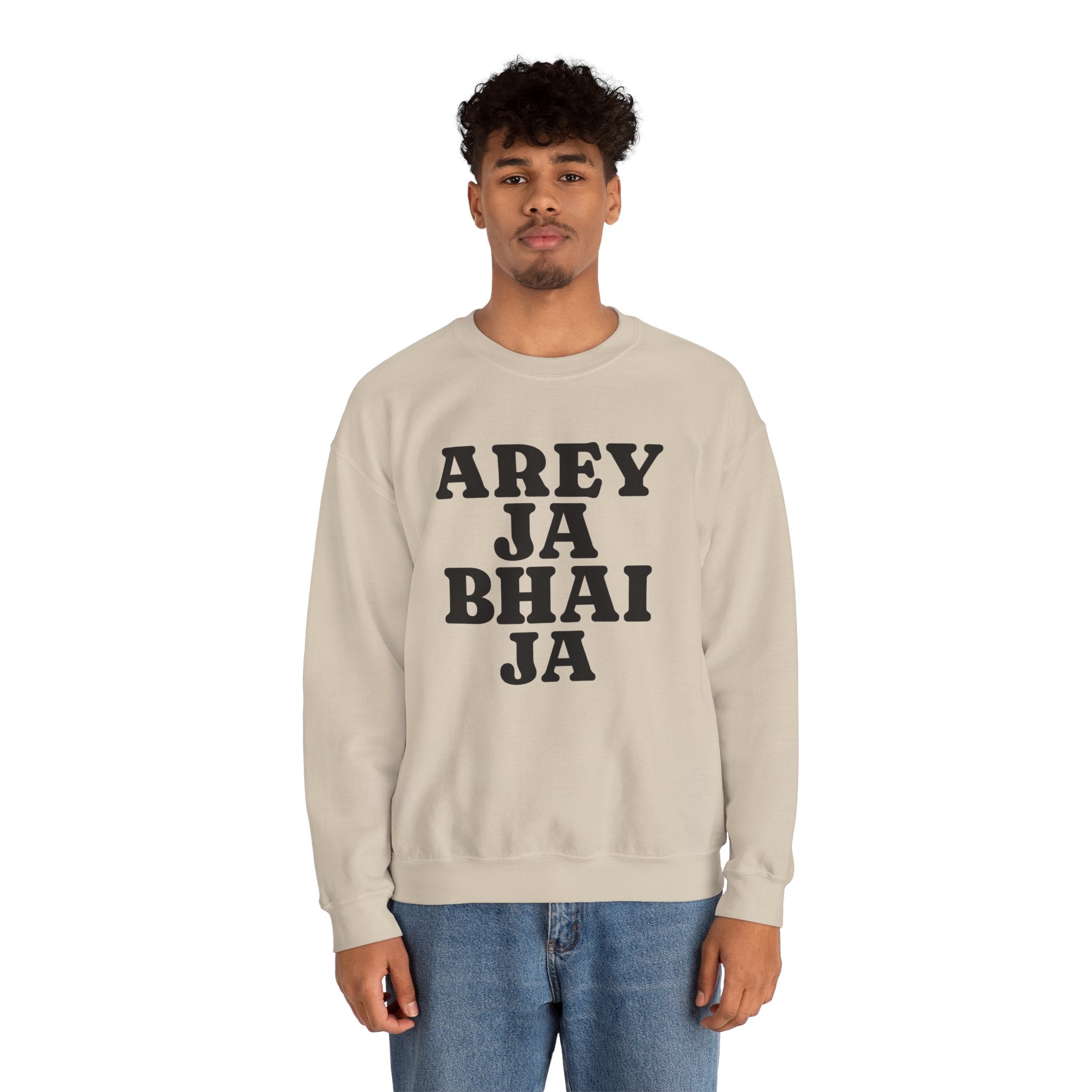 Hyderabadi Crewneck Sweatshirt – 'Arey Ja Bhai Ja' Bold Script