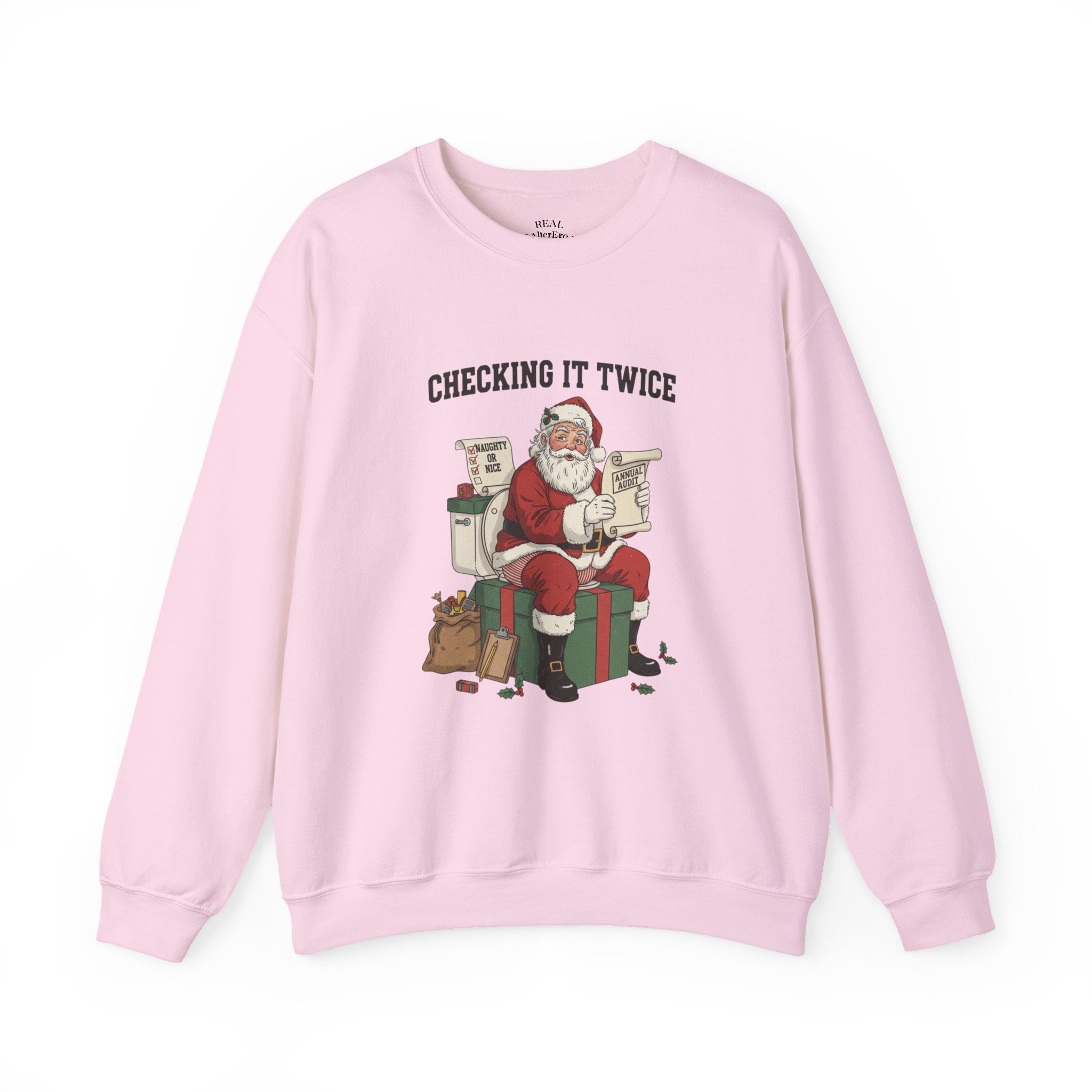Christmas Sweatshirt - "Checking It Twice" Santa Crewneck
