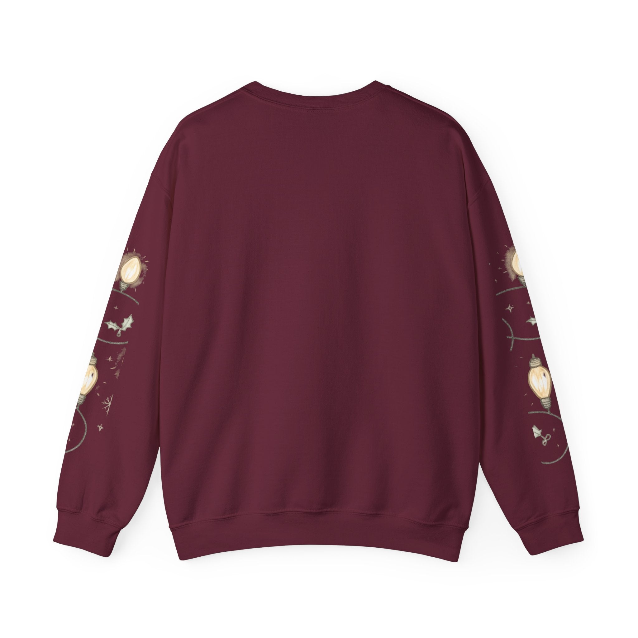 Christmas Lights Sleeve Crewneck Sweatshirt — Holiday Light-Up Sleeve Design