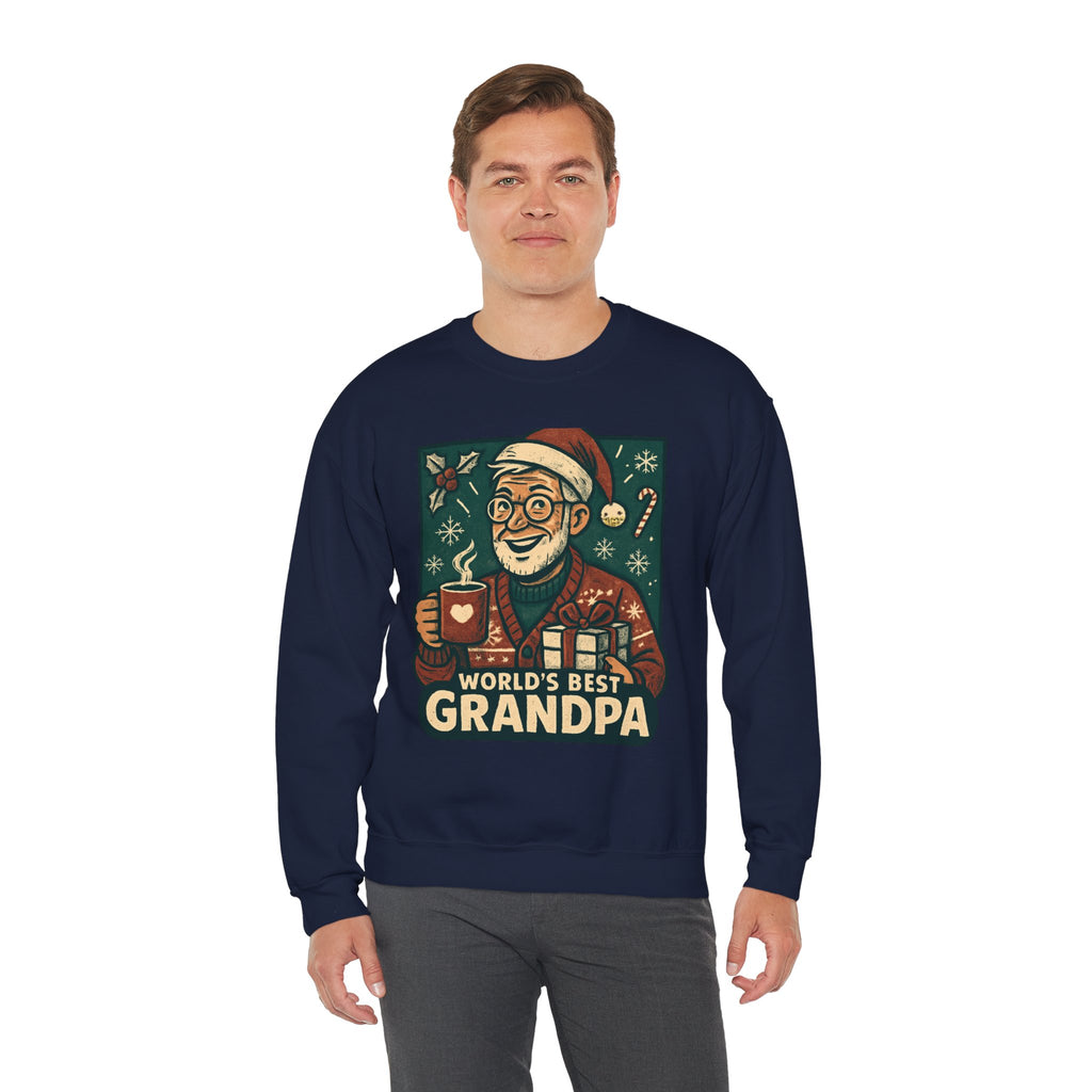 World’s Best Grandpa Christmas Sweatshirt — Cozy Holiday Grandpa Gift