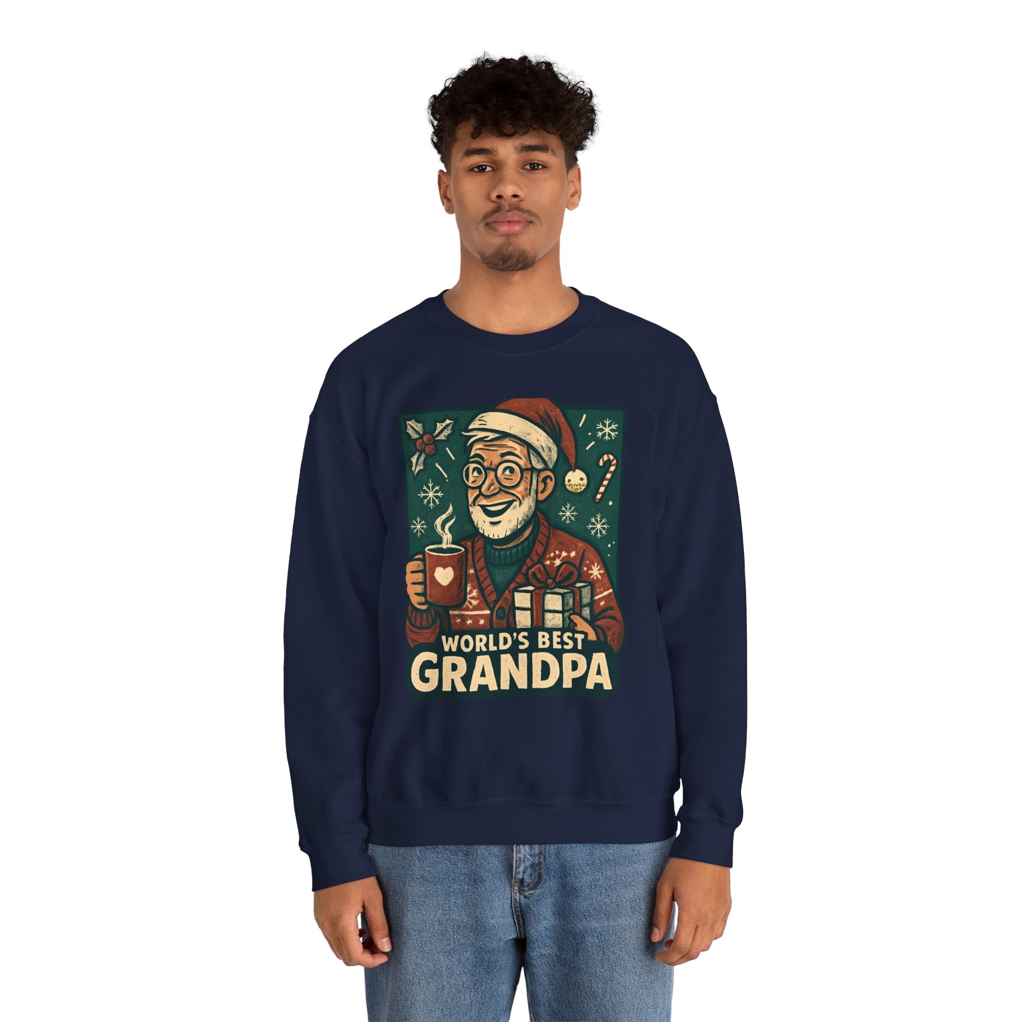 World’s Best Grandpa Christmas Sweatshirt — Cozy Holiday Grandpa Gift