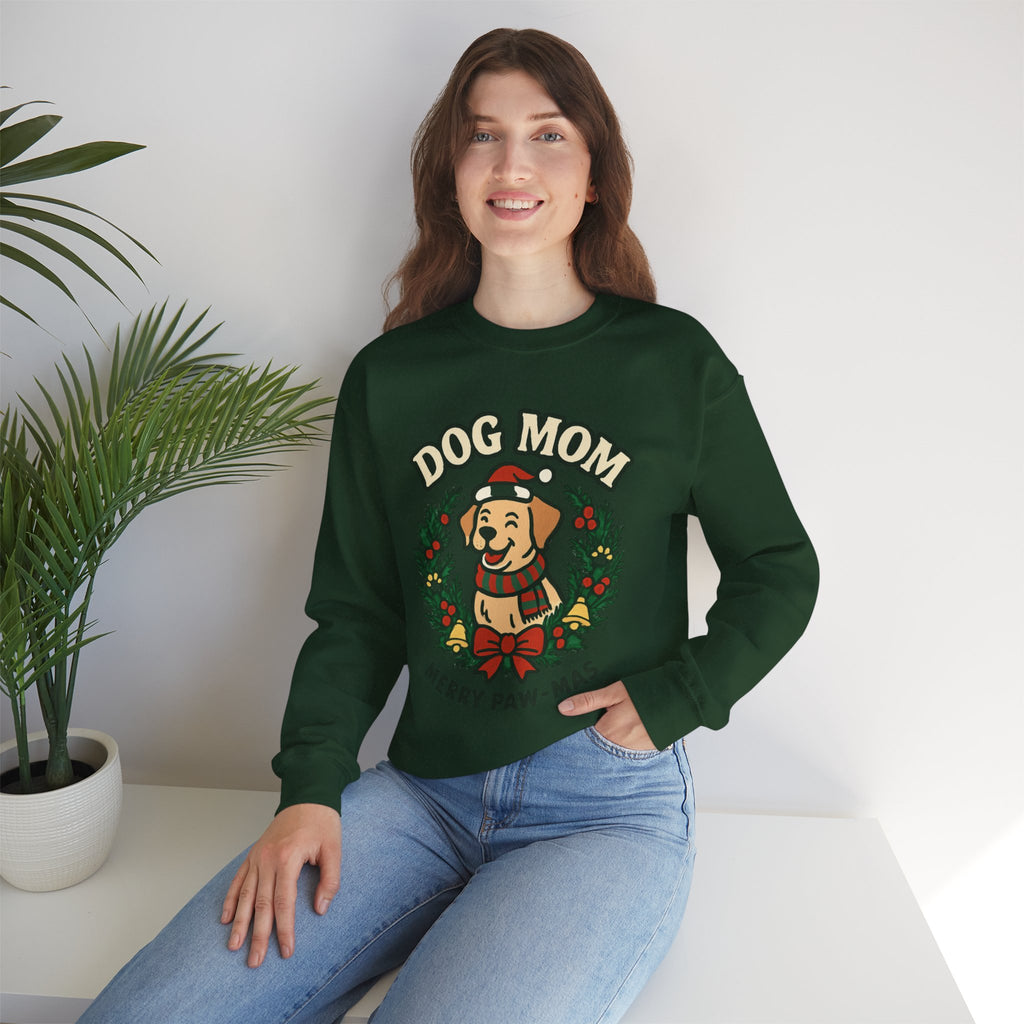 Dog Mom Sweatshirt — Merry Paw-mas Christmas Crewneck