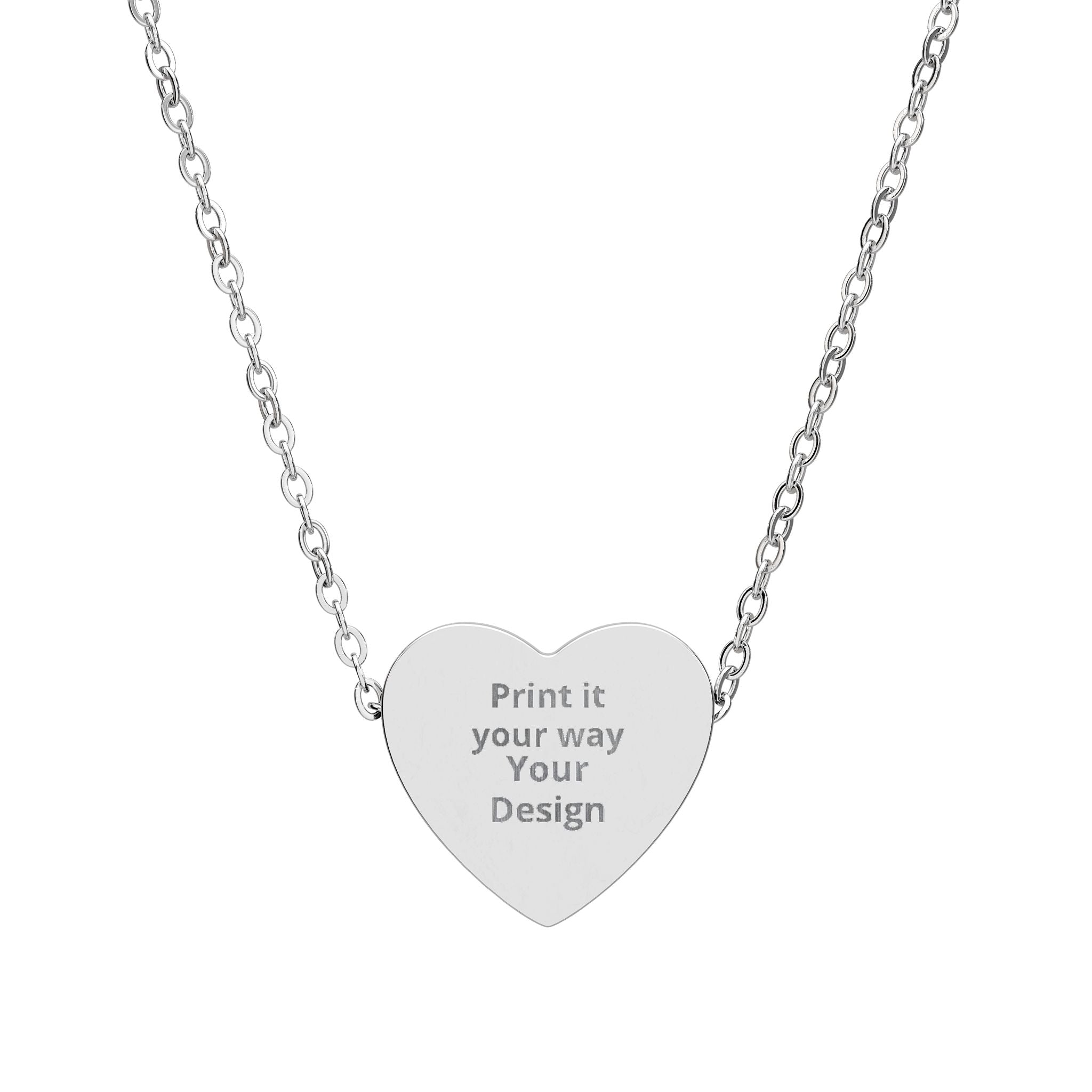 Engravable Heart Necklace — Personalized Custom Message Pendant