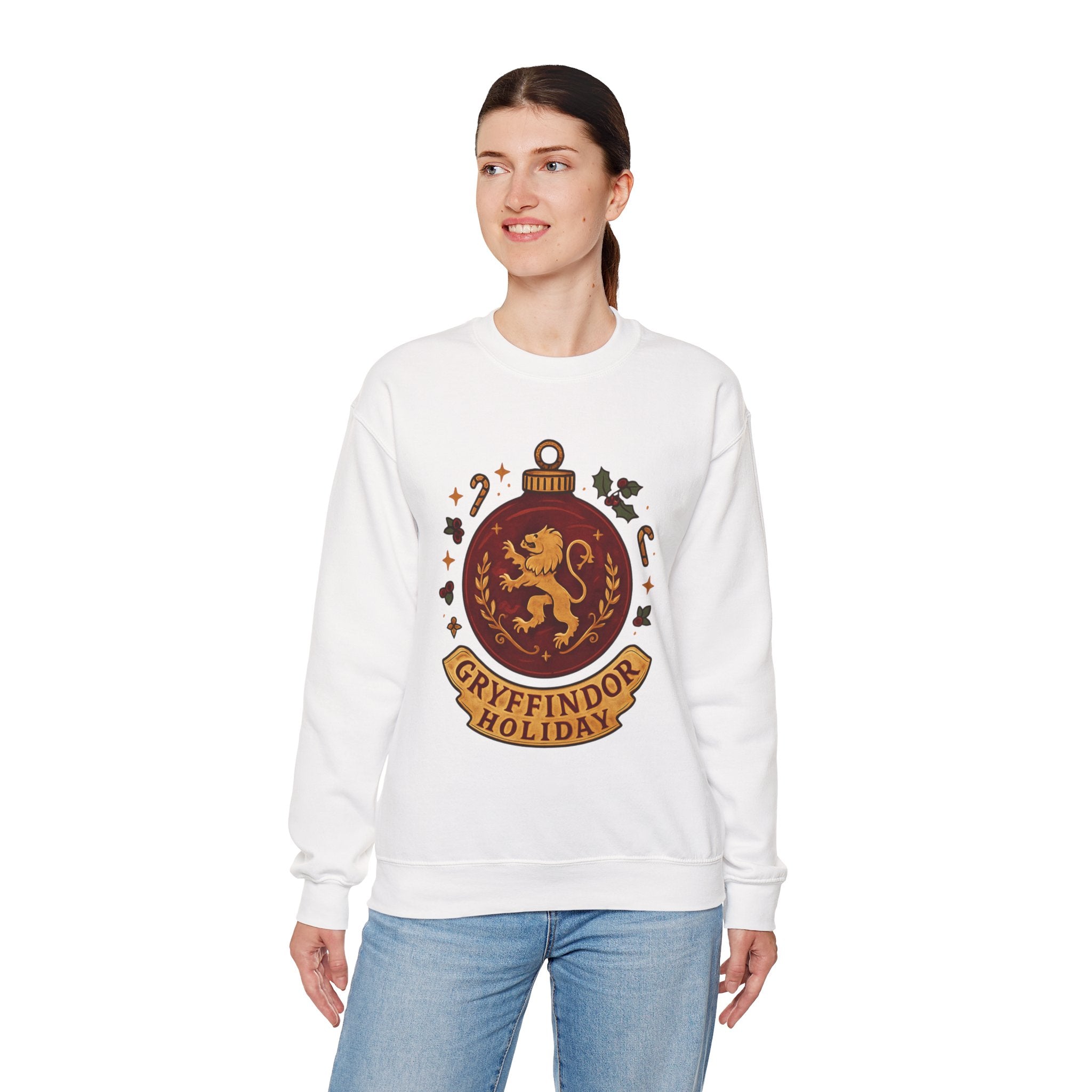 Gryffindor Holiday Sweatshirt — Festive Hogwarts Lion Crewneck