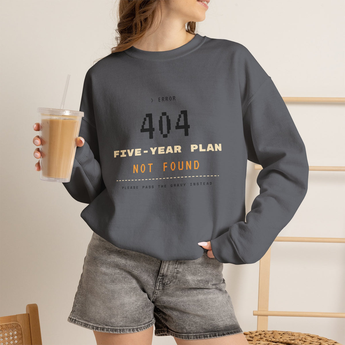 Plan Not Found Sweatshirt | 404 Five-Year Plan Retro Thanksgiving Crewneck