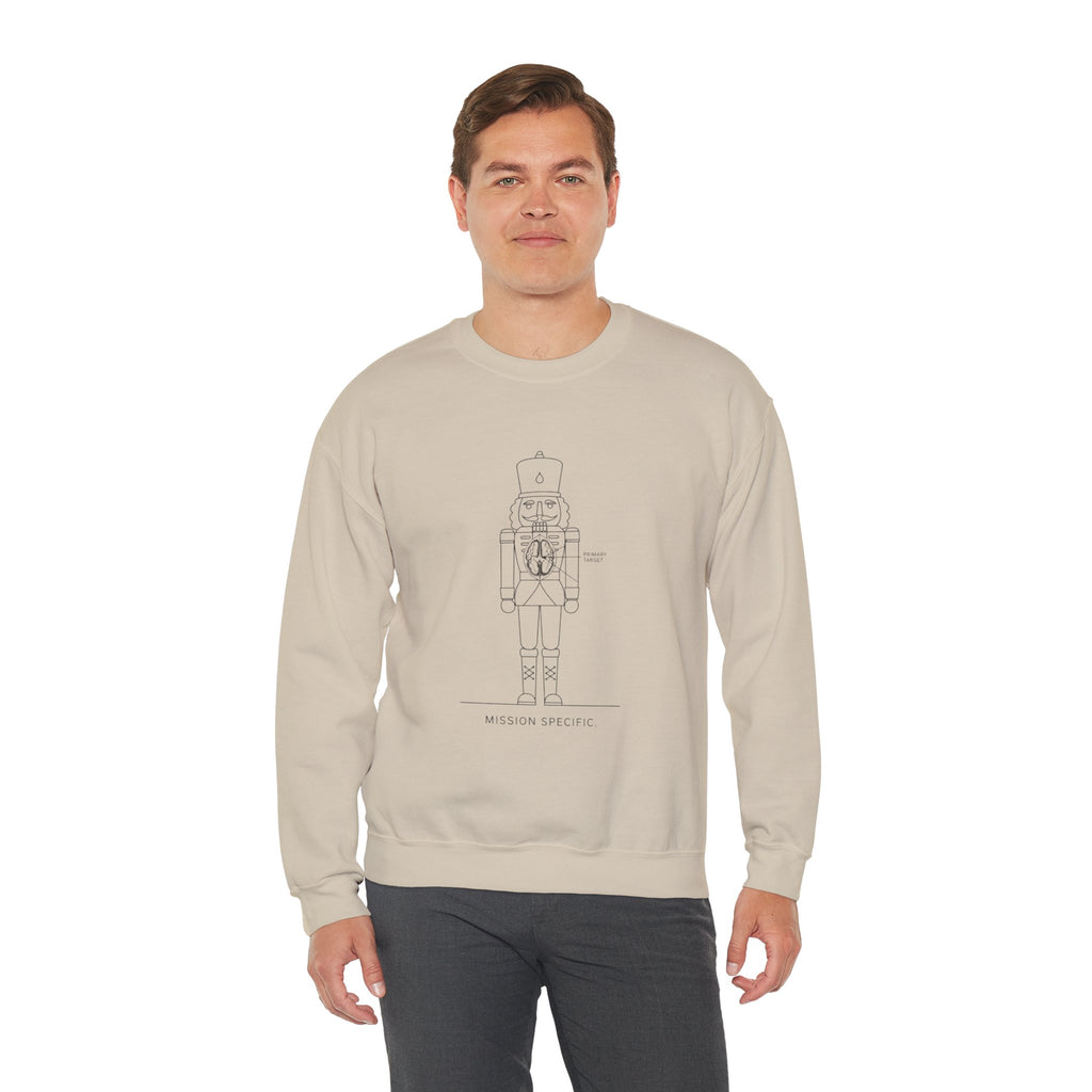 Nutcracker Blueprint Crewneck Sweatshirt — Minimal Holiday Nutcracker Design