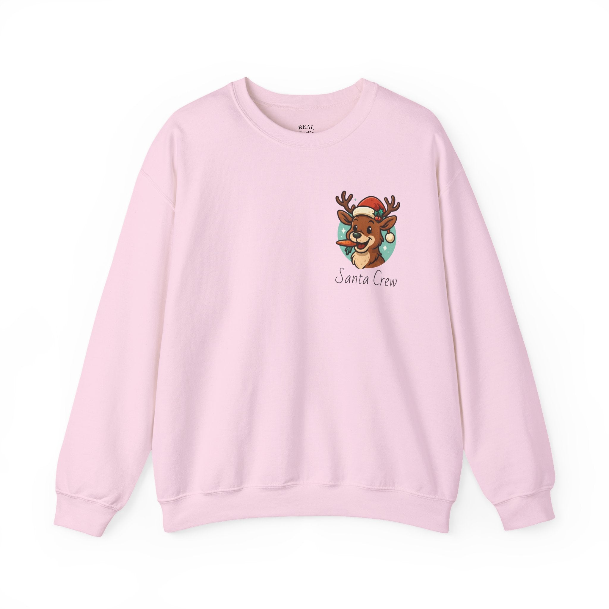 Crewneck Sweatshirt Cute Reindeer 'Santa Squad' Christmas Pullover