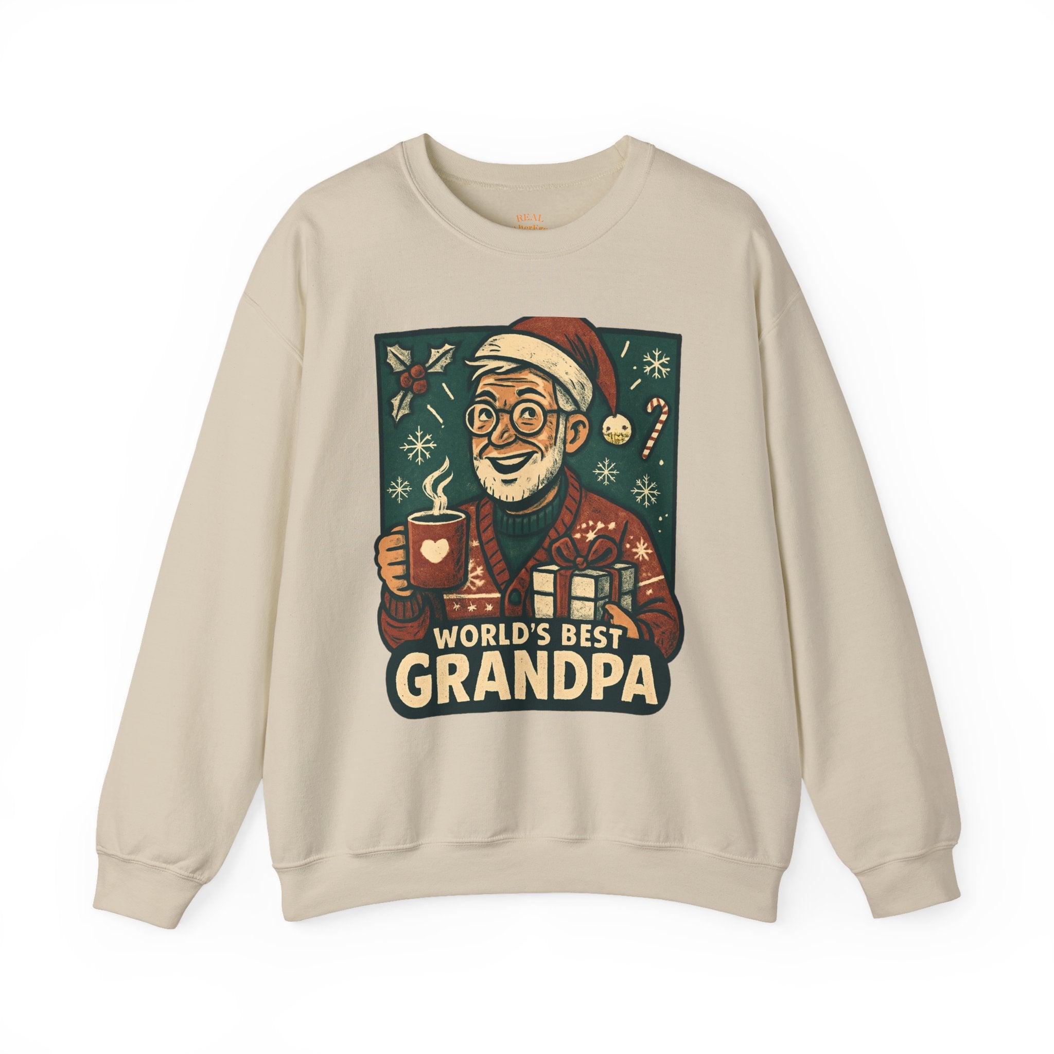 World’s Best Grandpa Christmas Sweatshirt — Cozy Holiday Grandpa Gift