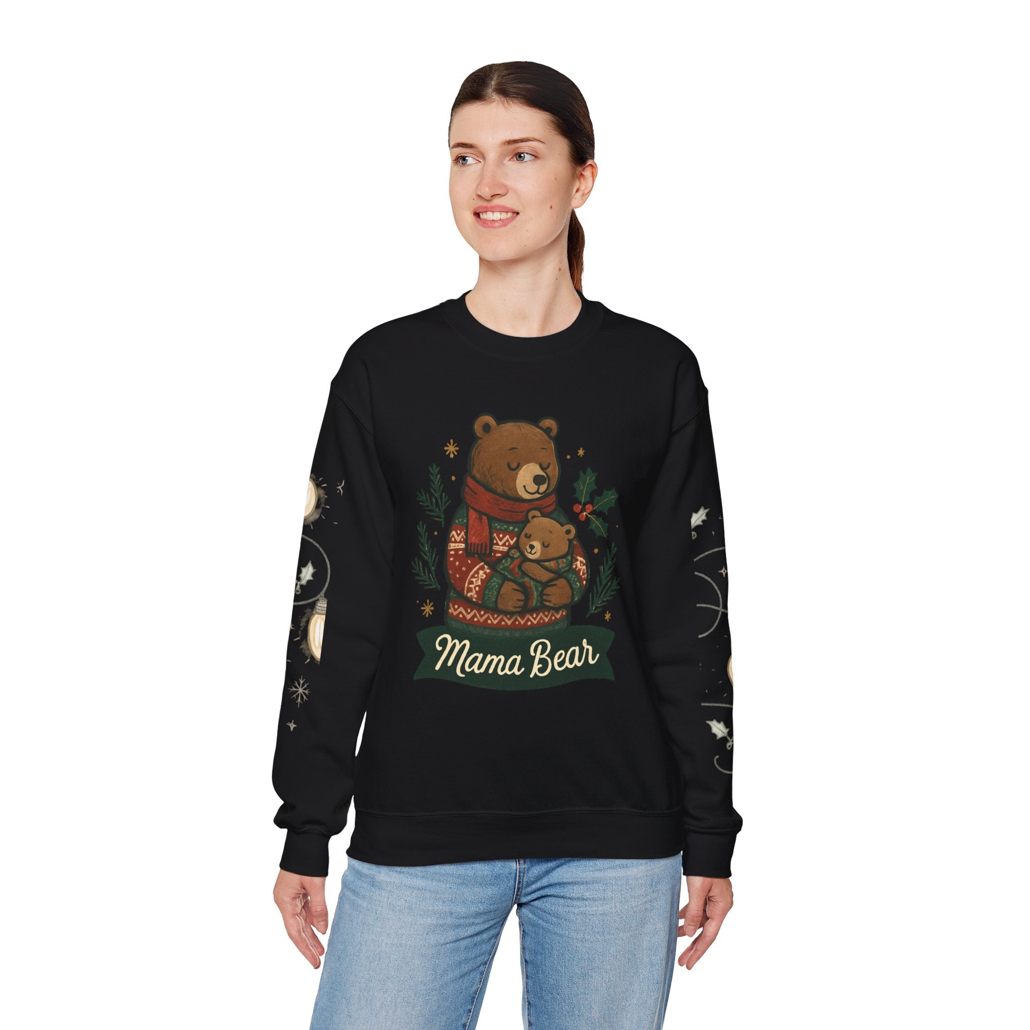 Christmas Lights Sleeve Crewneck Sweatshirt — Holiday Light-Up Sleeve Design