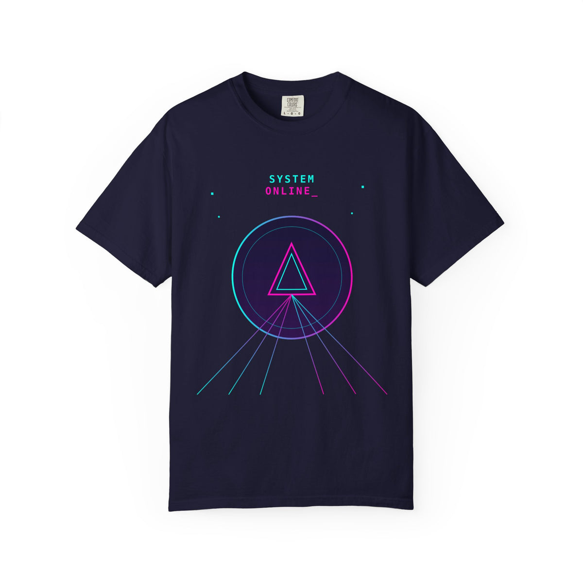 T-Shirt  'System Online' Retro Synthwave Circle Graphic Tee
