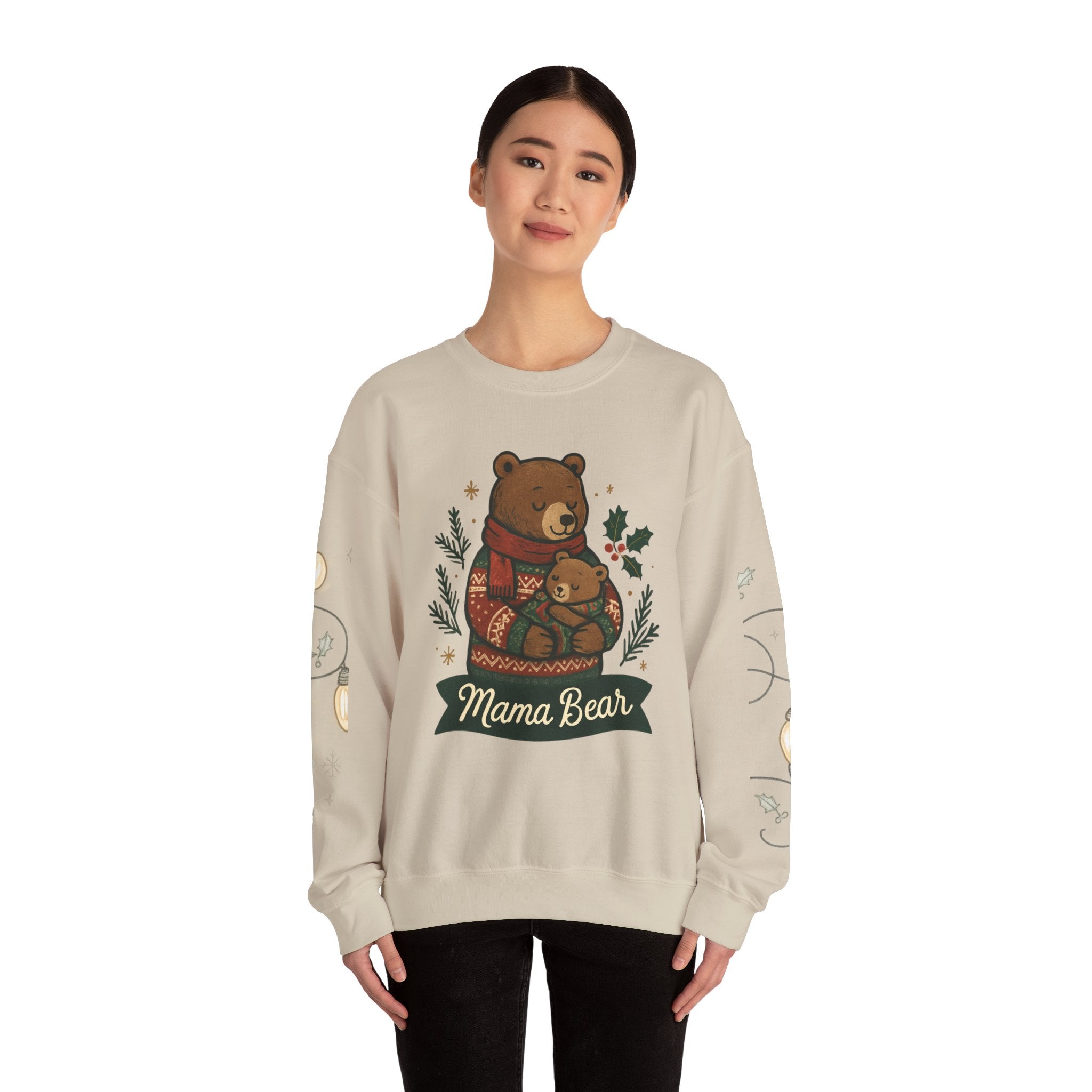 Christmas Lights Sleeve Crewneck Sweatshirt — Holiday Light-Up Sleeve Design