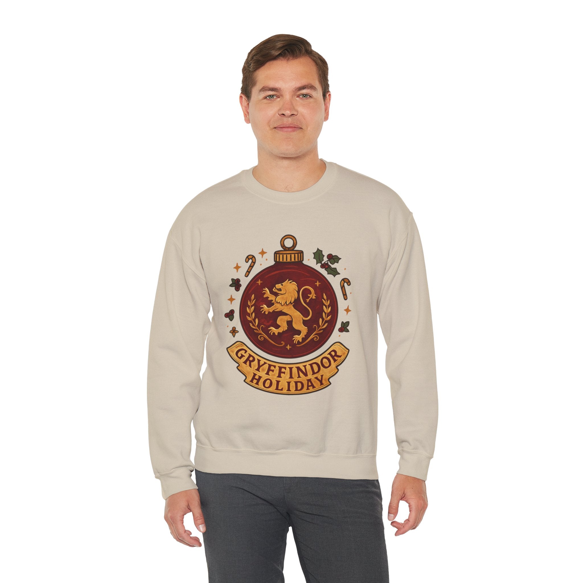 Gryffindor Holiday Sweatshirt — Festive Hogwarts Lion Crewneck