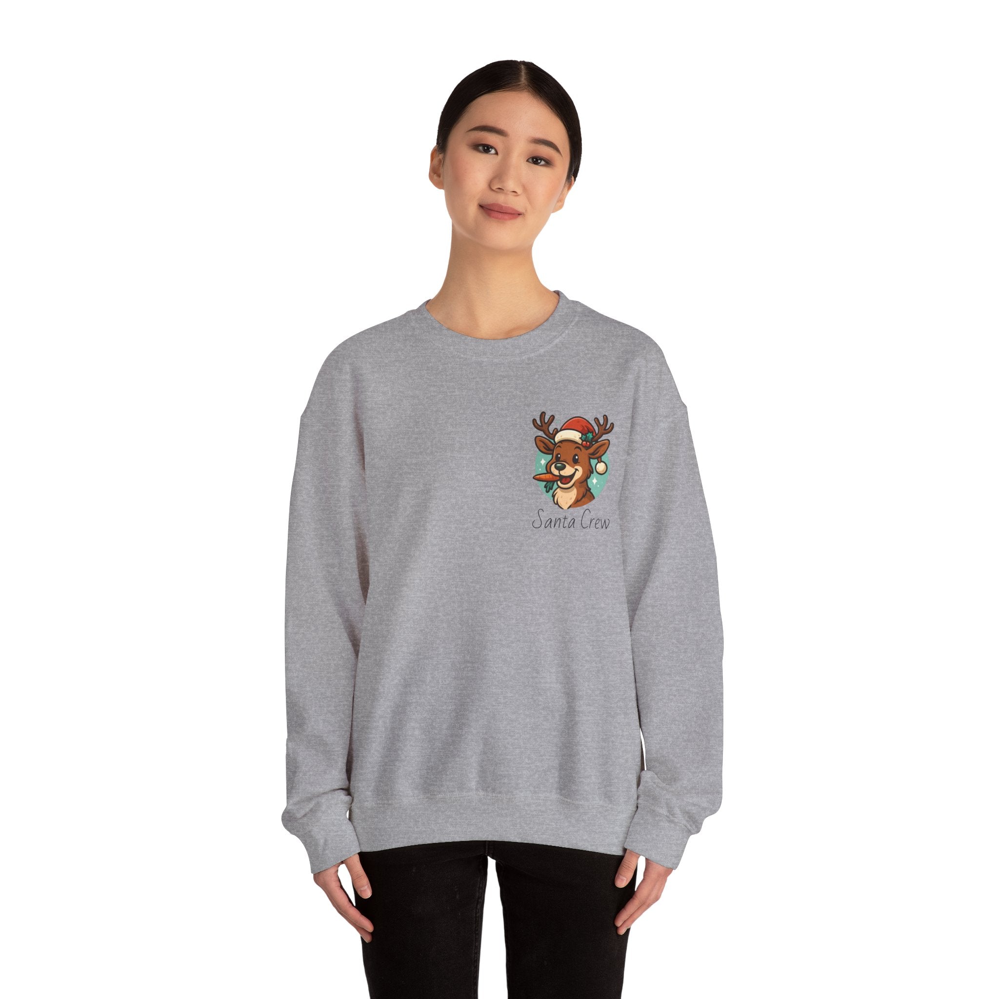 Crewneck Sweatshirt Cute Reindeer 'Santa Squad' Christmas Pullover