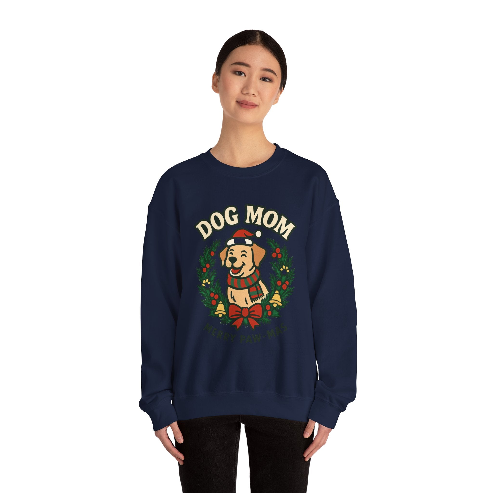 Dog Mom Sweatshirt — Merry Paw-mas Christmas Crewneck