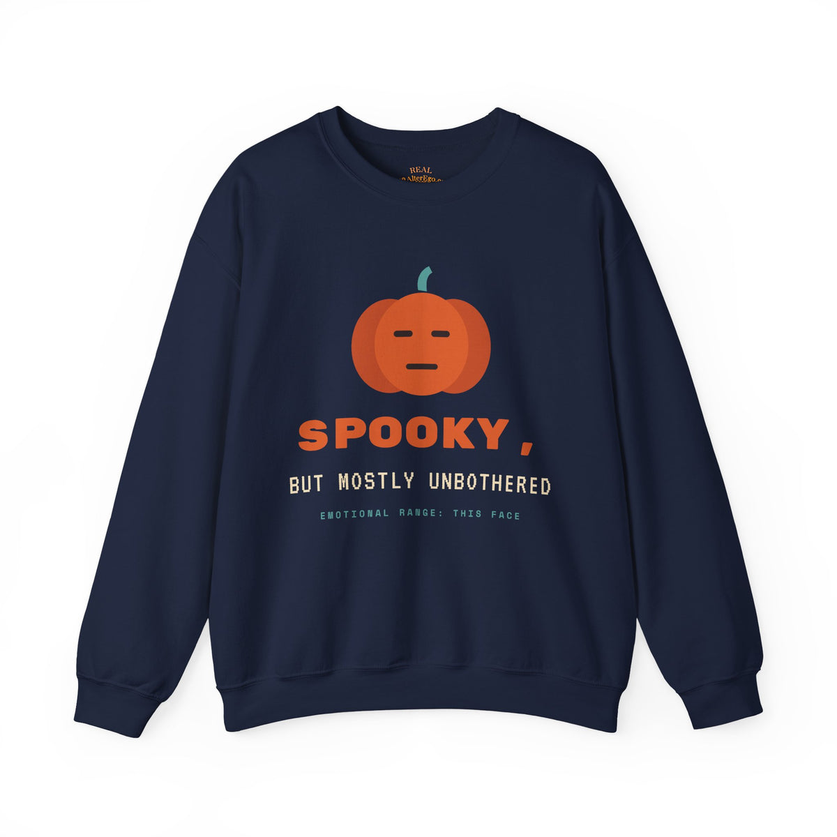 Spooky Pumpkin Crewneck Sweatshirt - Cute Minimal Halloween Pullover