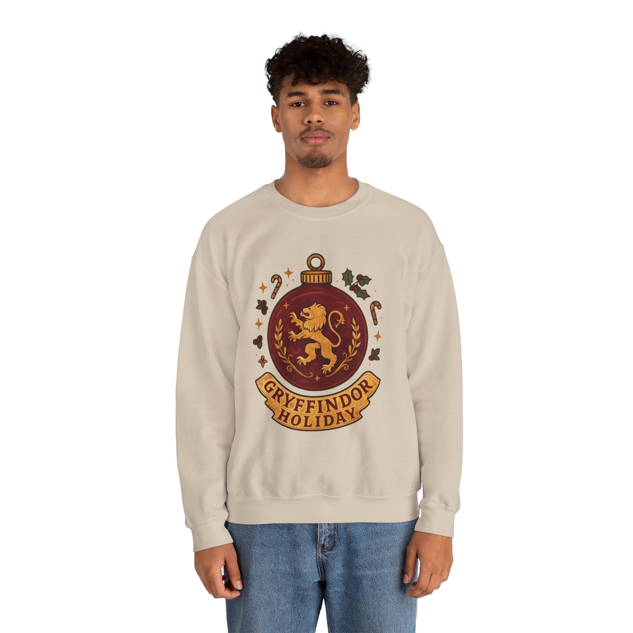 Gryffindor Holiday Sweatshirt — Festive Hogwarts Lion Crewneck