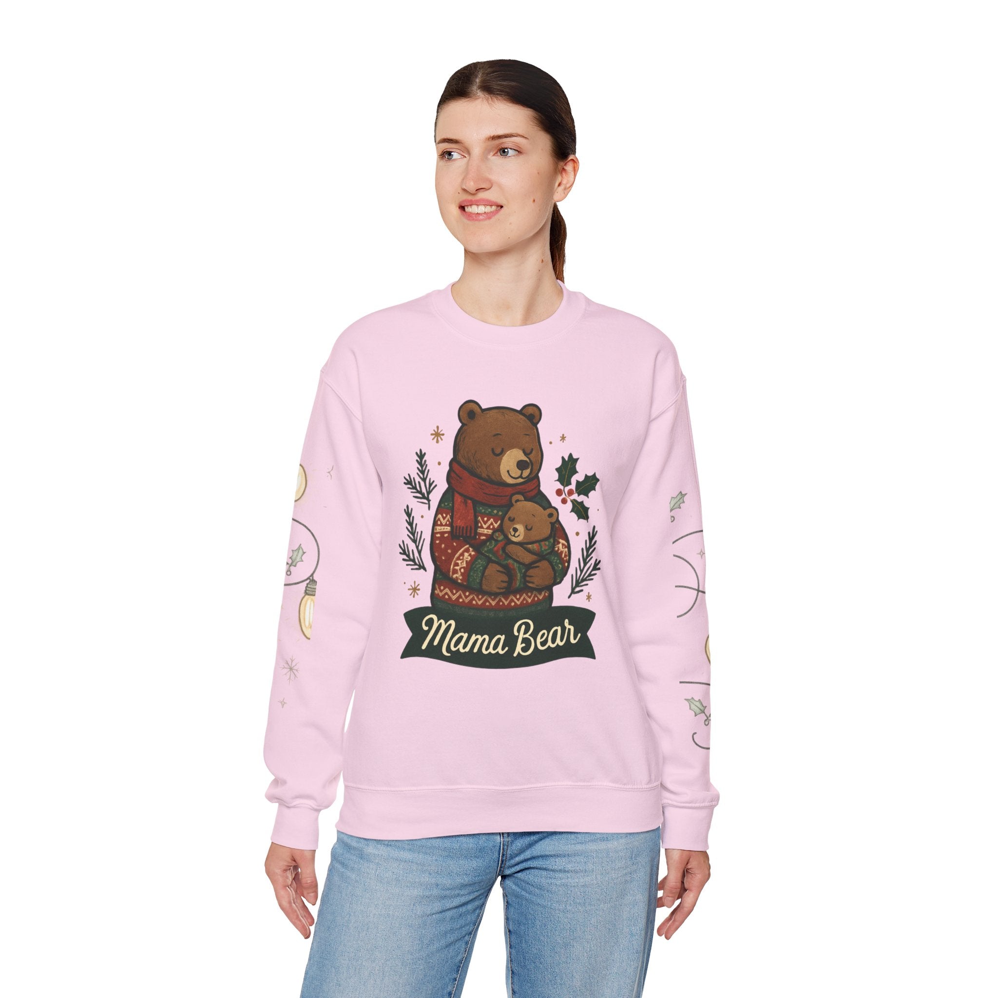 Christmas Lights Sleeve Crewneck Sweatshirt — Holiday Light-Up Sleeve Design