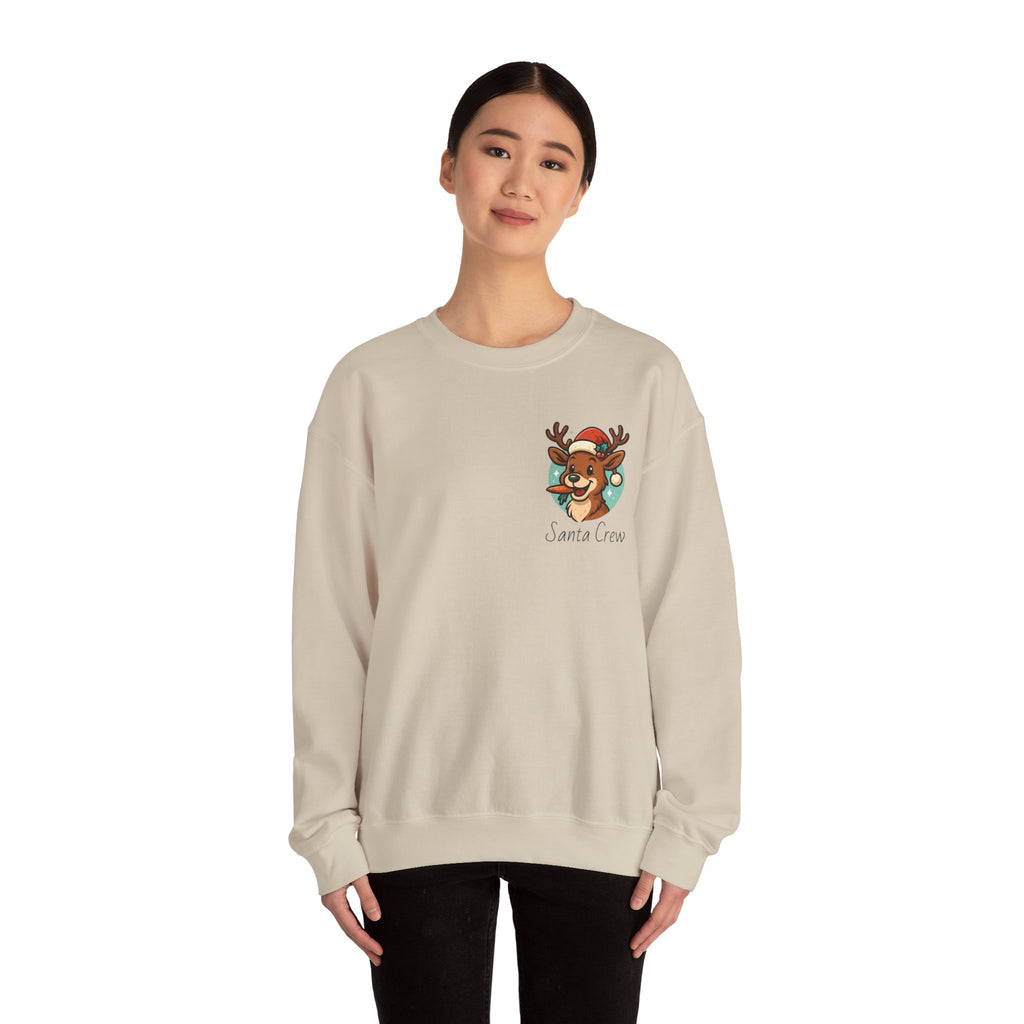 Crewneck Sweatshirt Cute Reindeer 'Santa Squad' Christmas Pullover