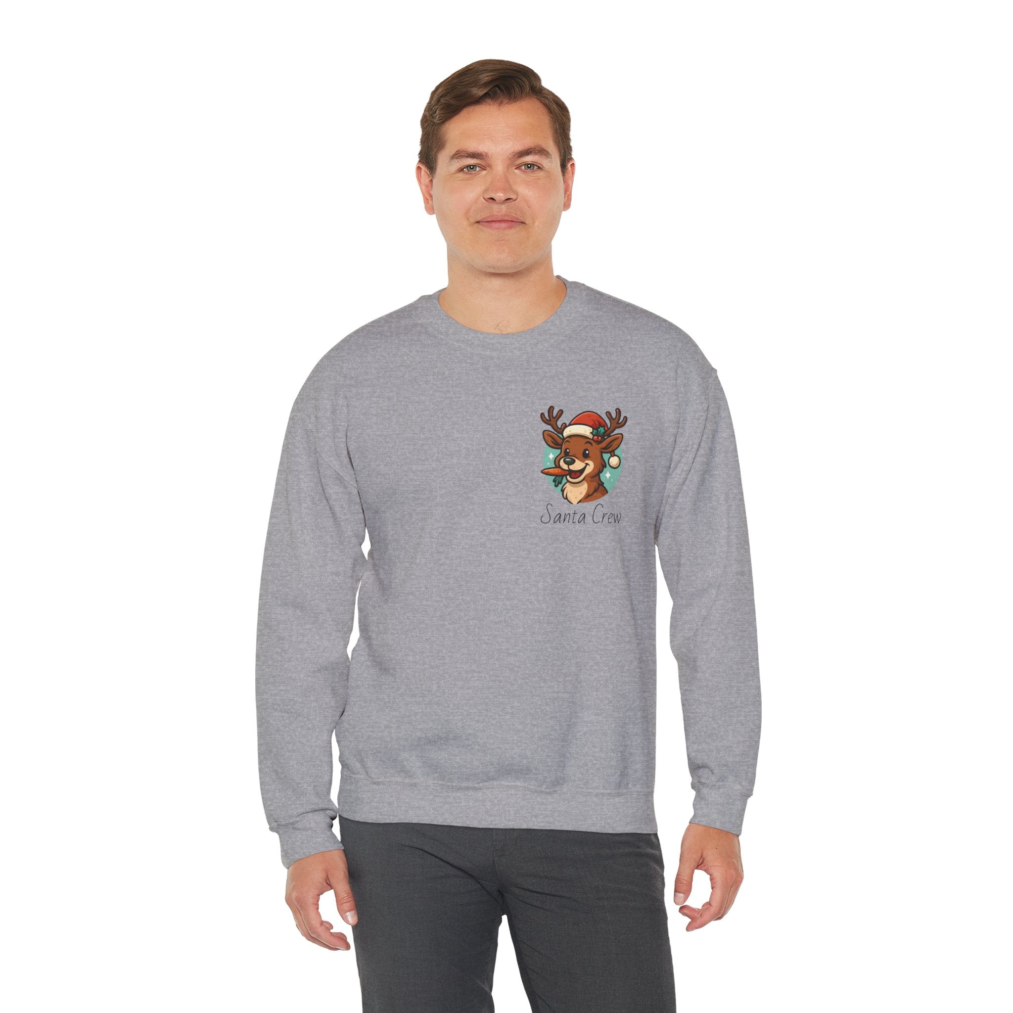 Crewneck Sweatshirt Cute Reindeer 'Santa Squad' Christmas Pullover