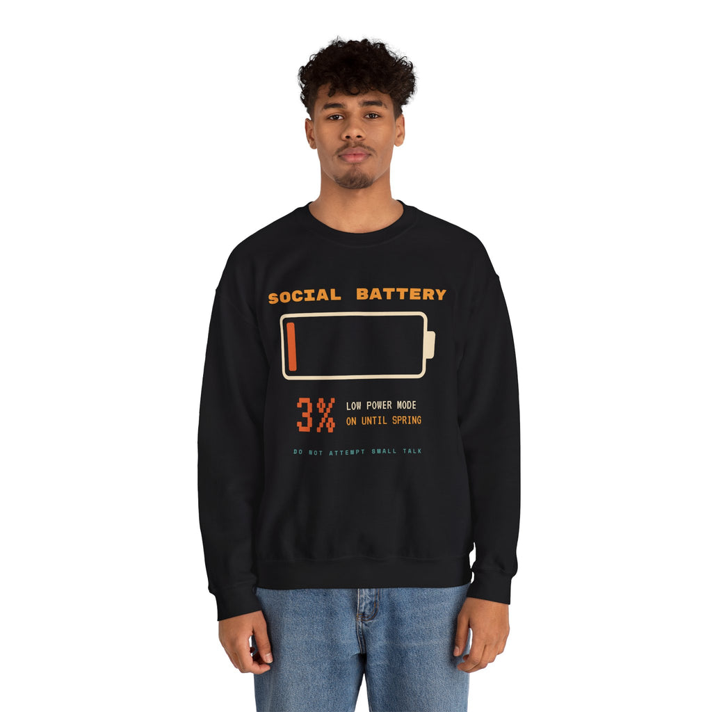 Social Battery 3% Crewneck Sweatshirt