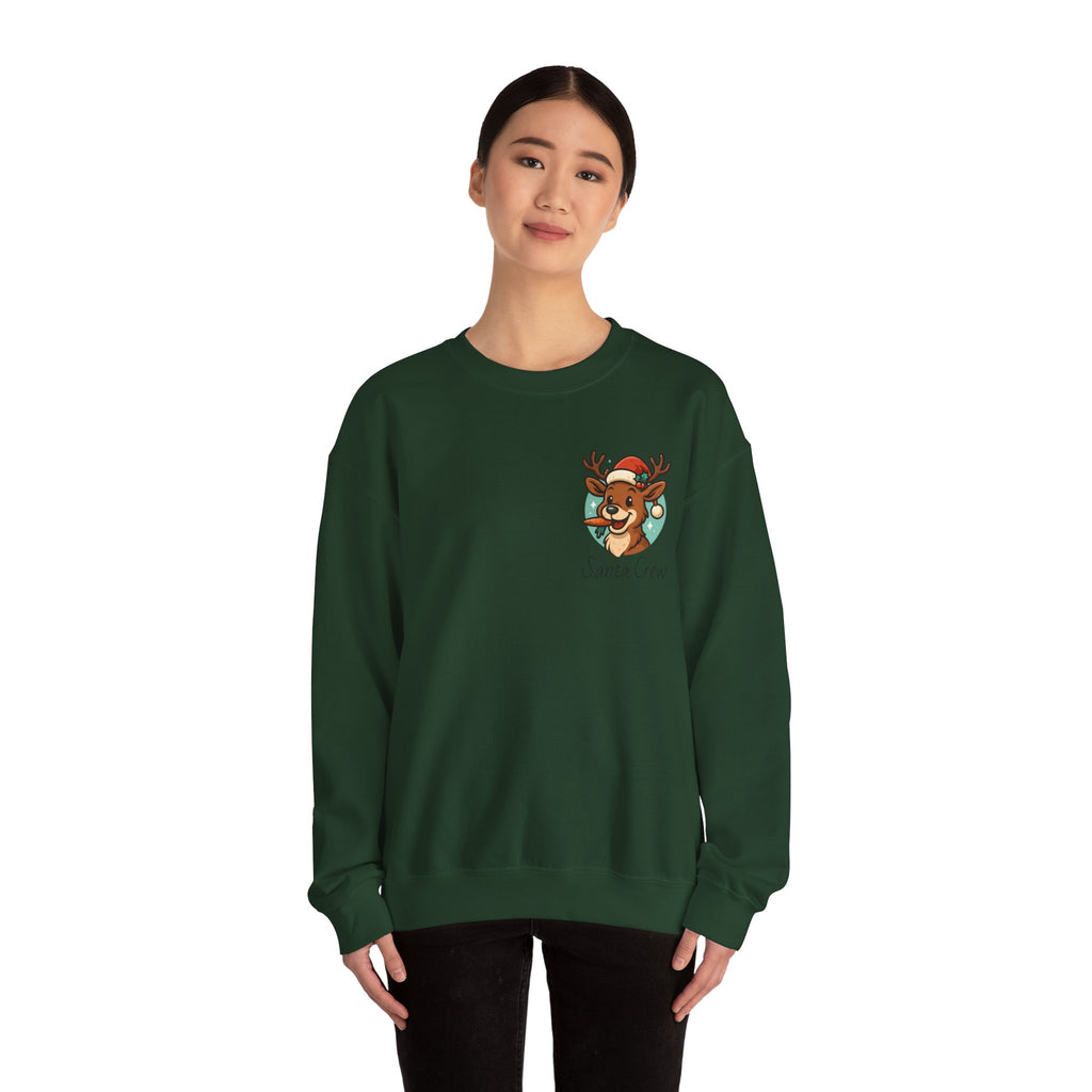 Crewneck Sweatshirt Cute Reindeer 'Santa Squad' Christmas Pullover