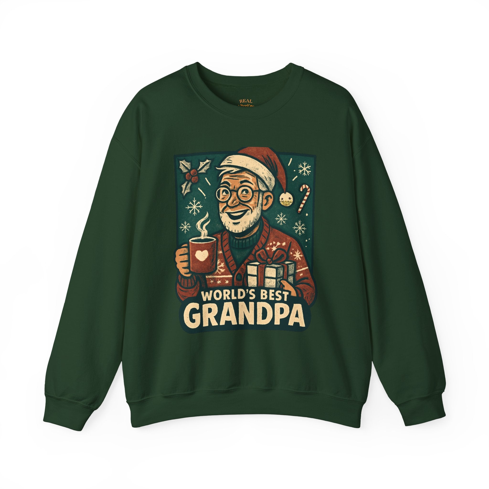 World’s Best Grandpa Christmas Sweatshirt — Cozy Holiday Grandpa Gift