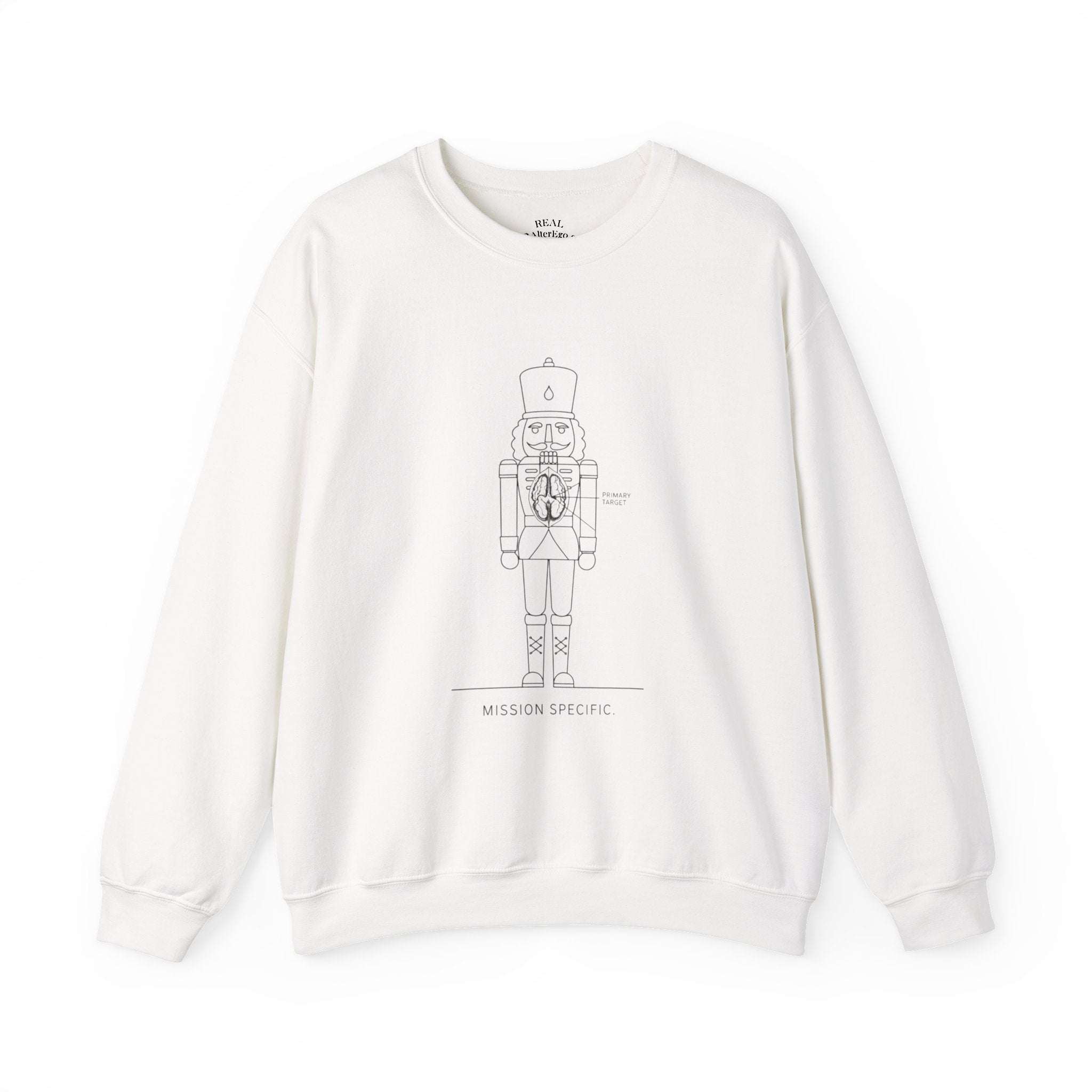 Nutcracker Blueprint Crewneck Sweatshirt — Minimal Holiday Nutcracker Design