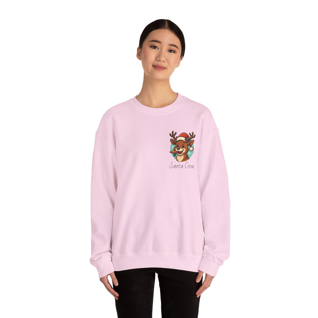 Crewneck Sweatshirt Cute Reindeer 'Santa Squad' Christmas Pullover