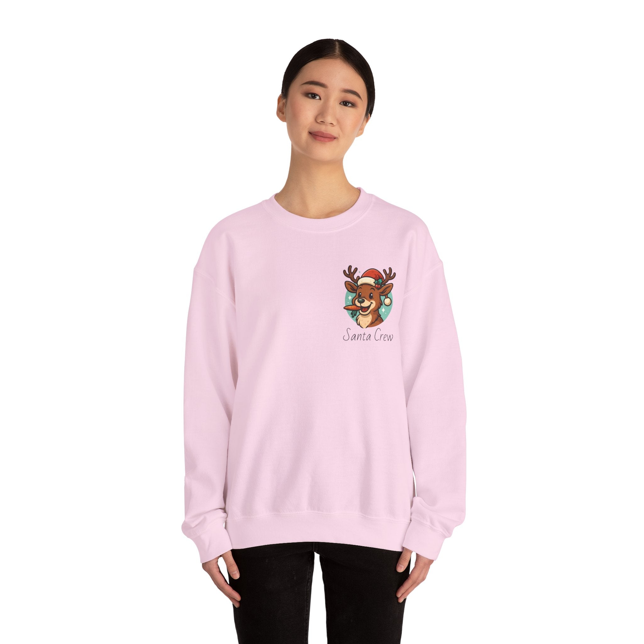 Crewneck Sweatshirt Cute Reindeer 'Santa Squad' Christmas Pullover