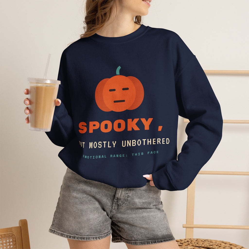 Spooky Pumpkin Crewneck Sweatshirt - Cute Minimal Halloween Pullover