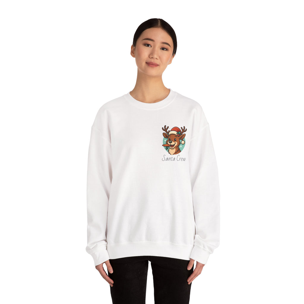Crewneck Sweatshirt Cute Reindeer 'Santa Squad' Christmas Pullover