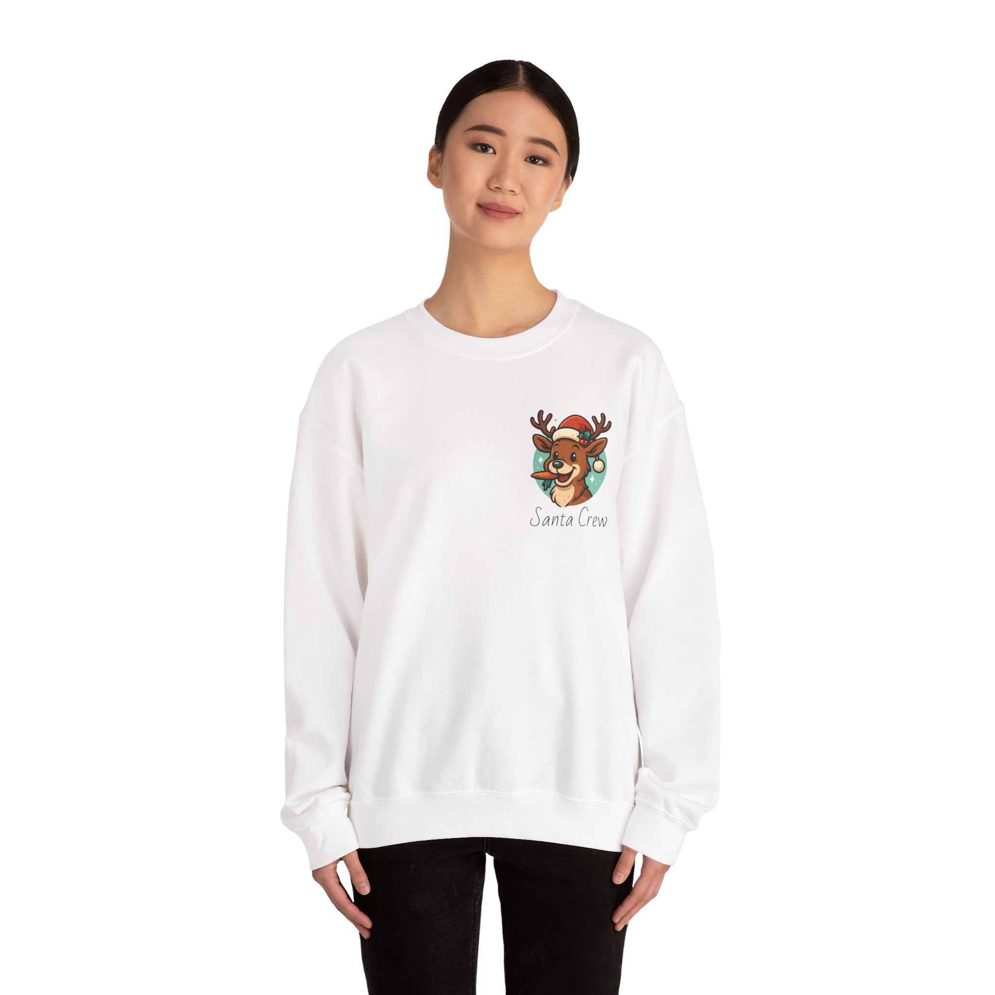 Crewneck Sweatshirt Cute Reindeer 'Santa Squad' Christmas Pullover