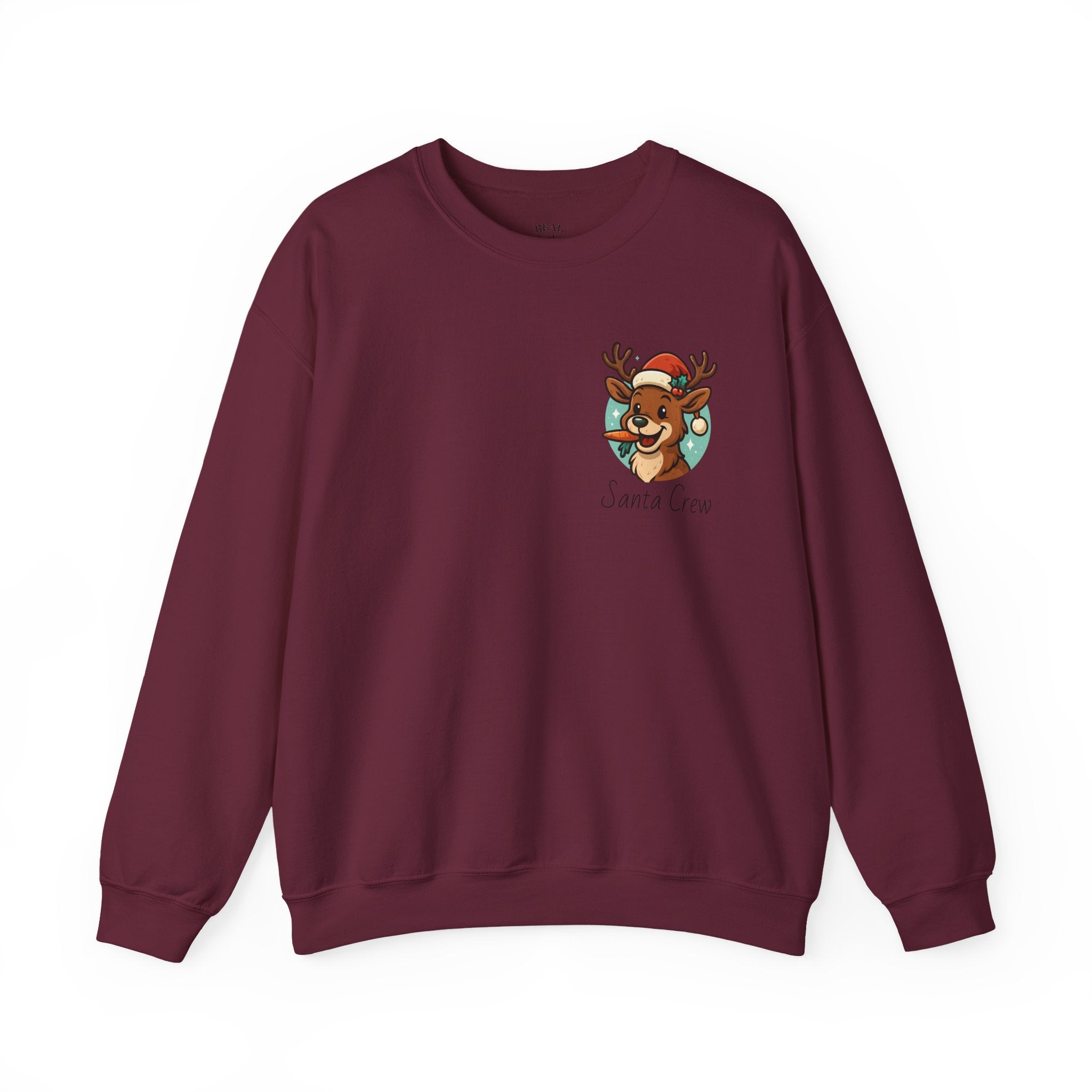 Crewneck Sweatshirt Cute Reindeer 'Santa Squad' Christmas Pullover