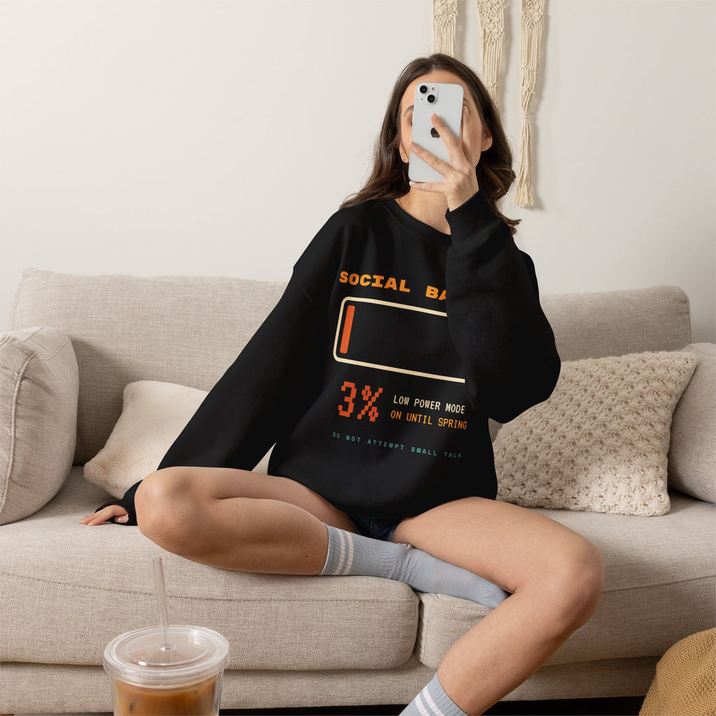 Social Battery 3% Crewneck Sweatshirt
