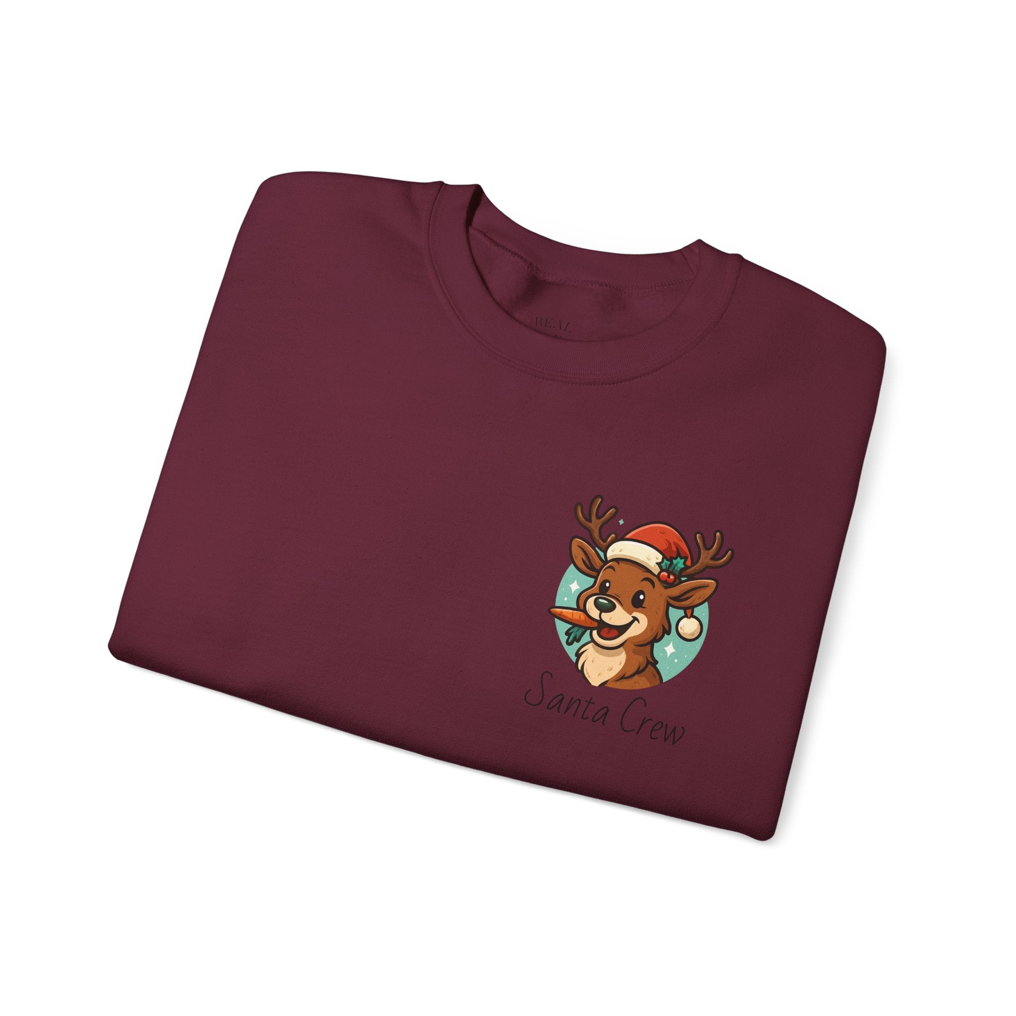 Crewneck Sweatshirt Cute Reindeer 'Santa Squad' Christmas Pullover